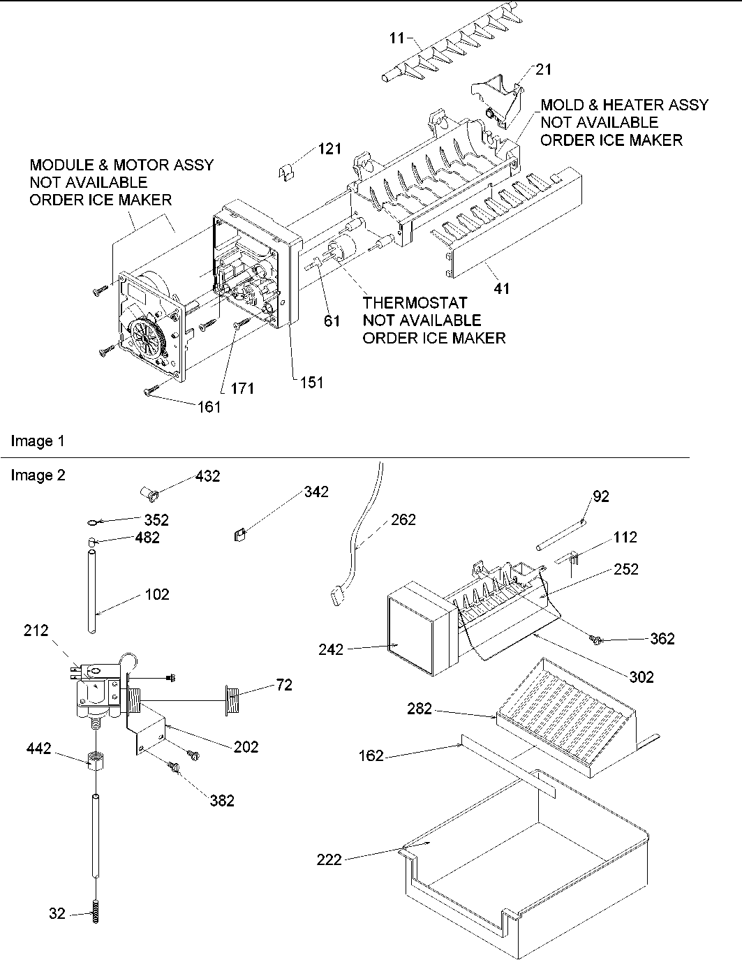 Amana ARS2304AB-PARS2304AB0 ice maker parts & add on ice maker kit diagram