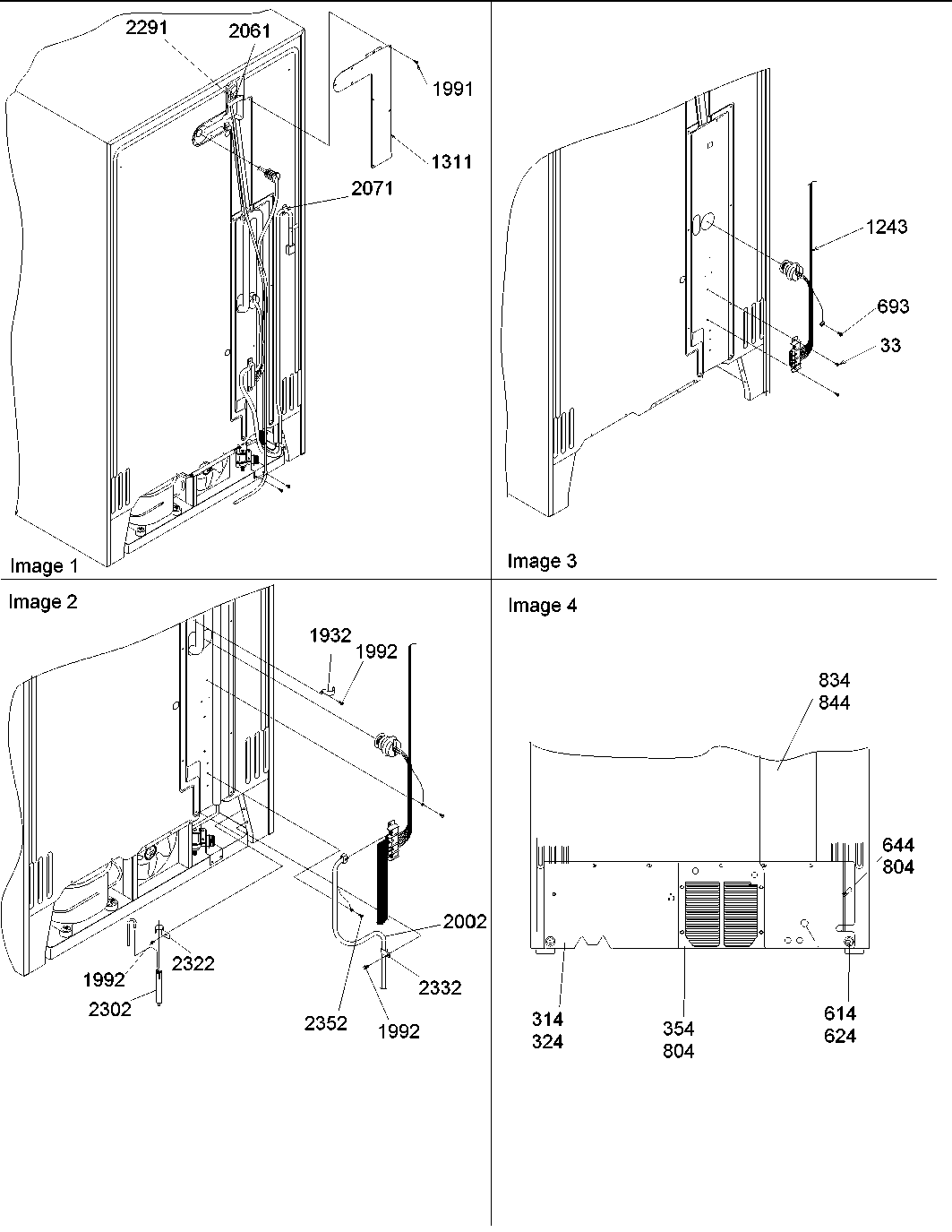 Amana ARS2304AW-PARS2304AW0 cabinet back diagram