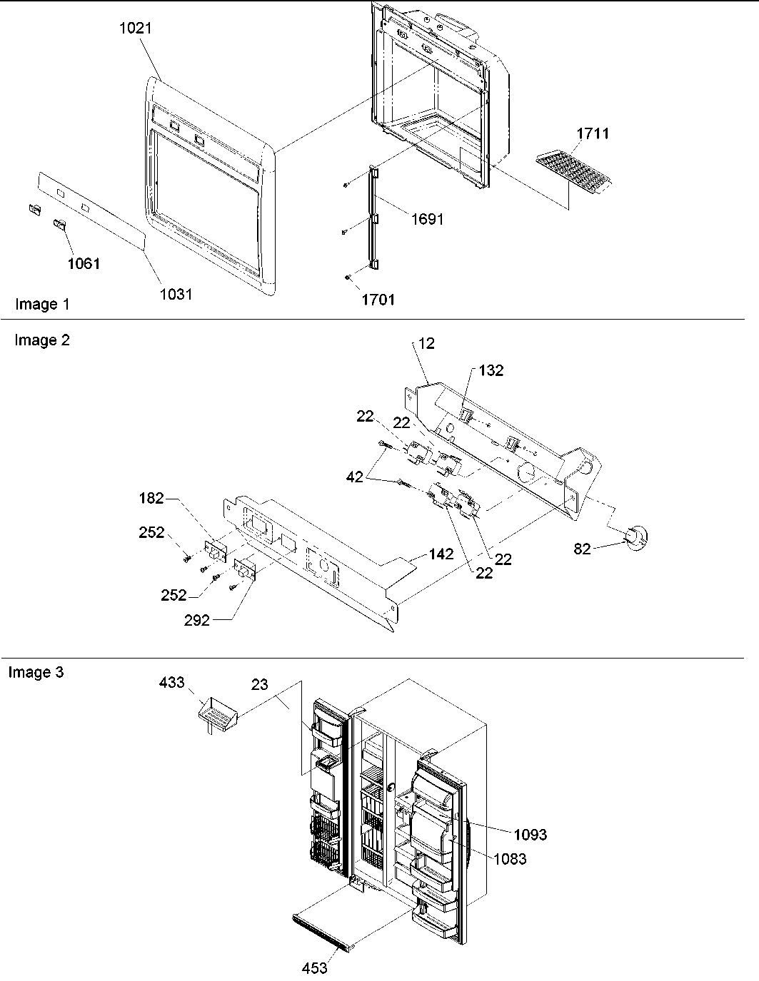 Amana ARS2666AW-PARS2666AW0 faade dispenser cover, elec brkt assy diagram