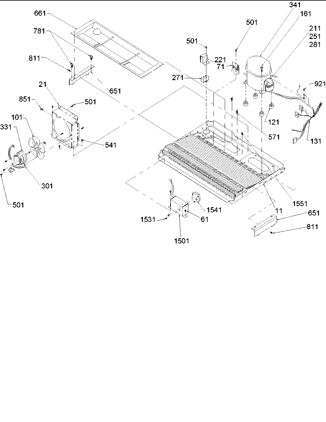 Amana ARS2364AW-PARS2364AW0 machine compartment diagram