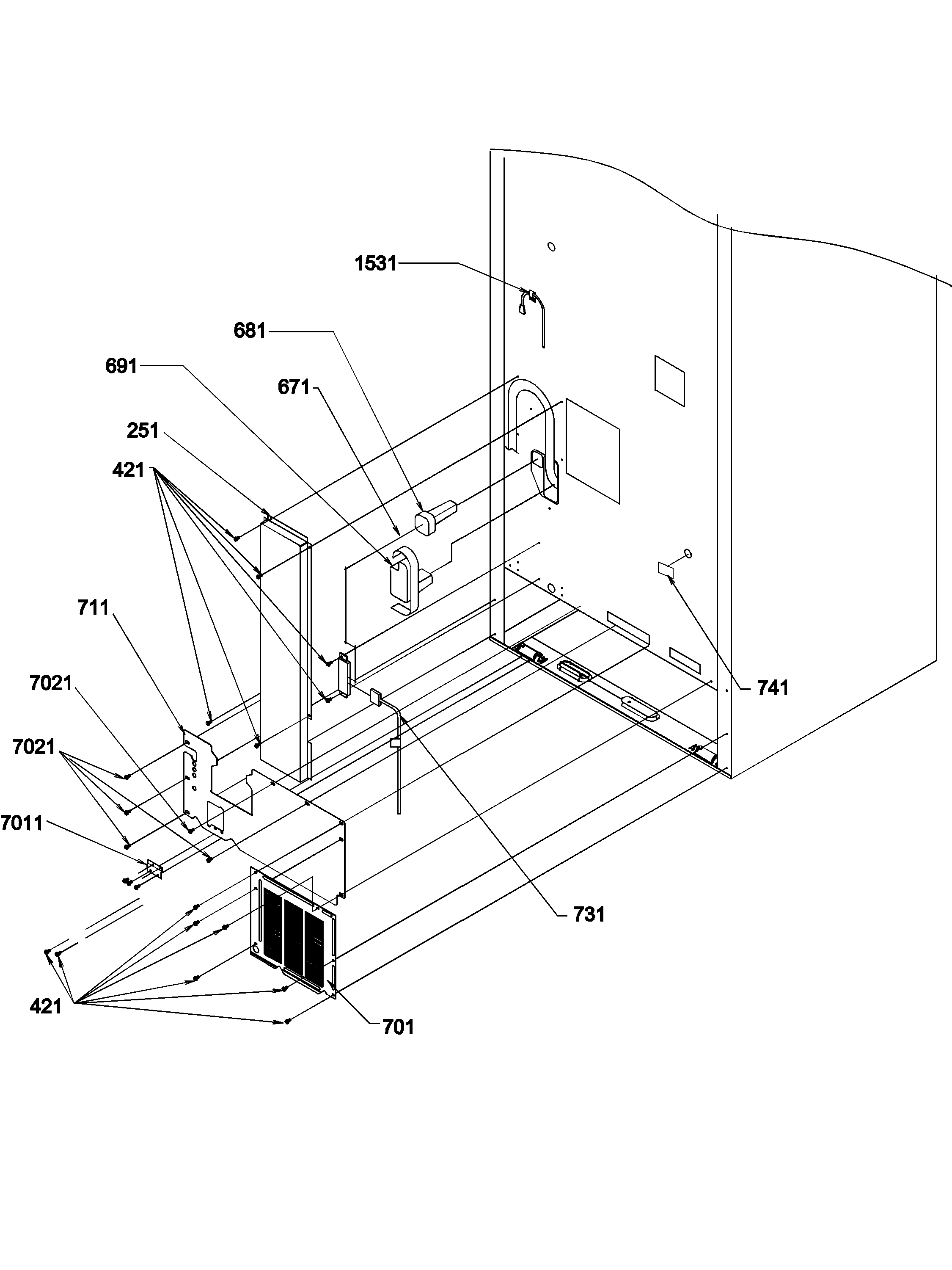 Amana ARB2109ASR-PARB2109AS0 cabinet back diagram