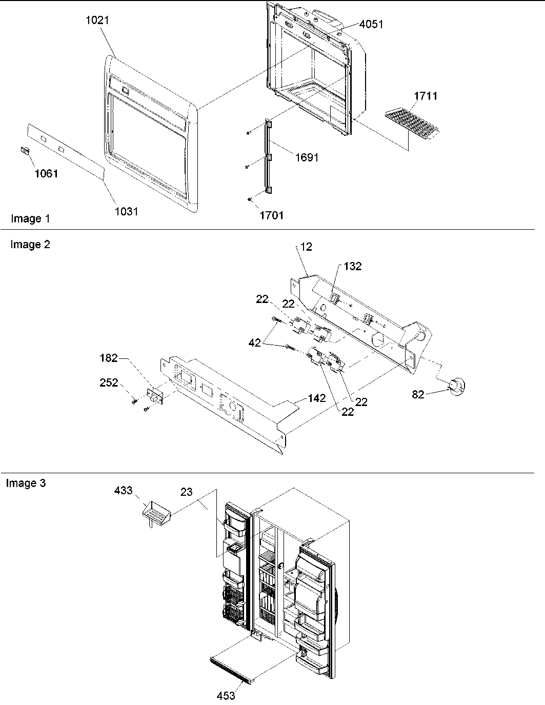 Amana DRS2362AC-PDRS2362AC0 faade dispenser cover, & elec brkt assy diagram