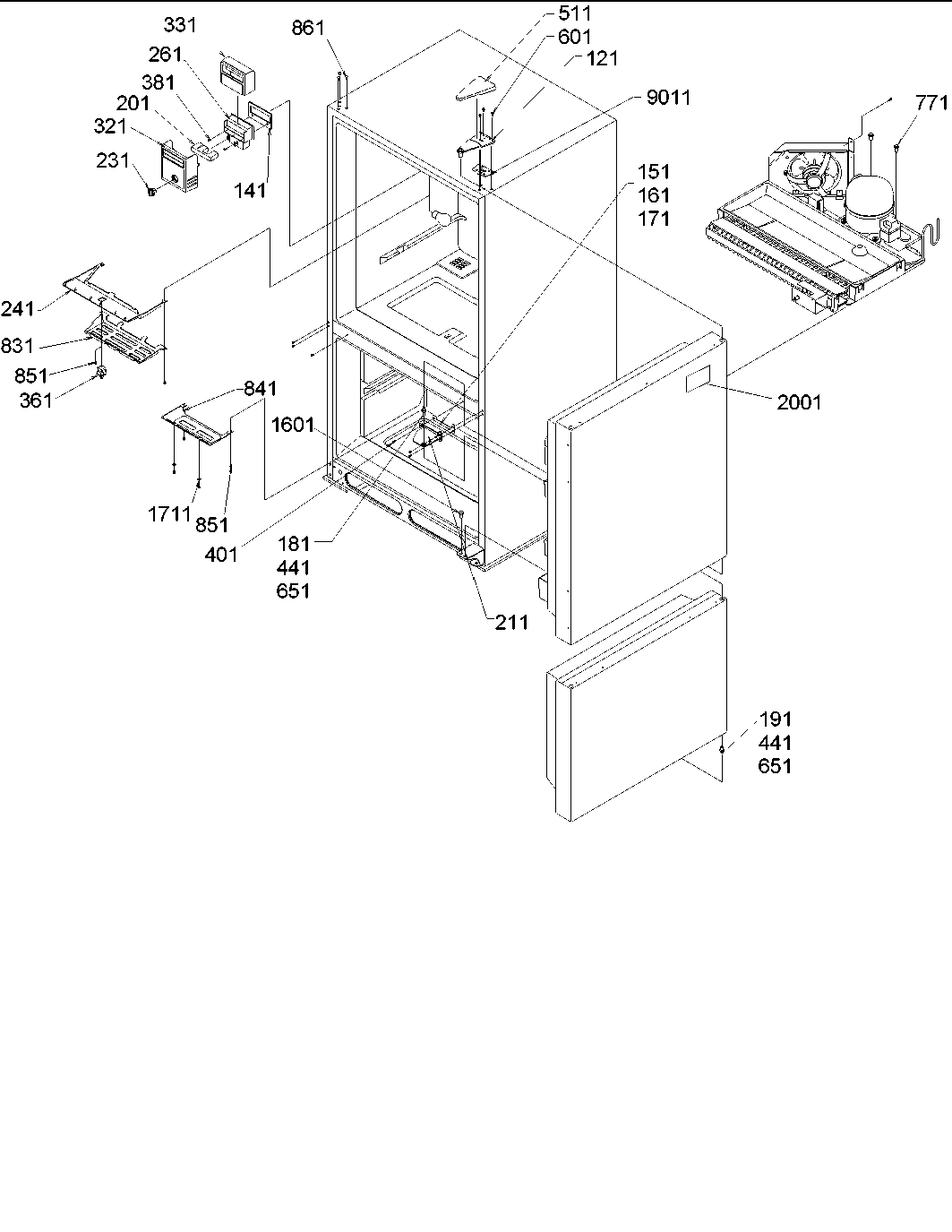 Amana ARB2107AS-PARB2107AS1 controls & light covers diagram