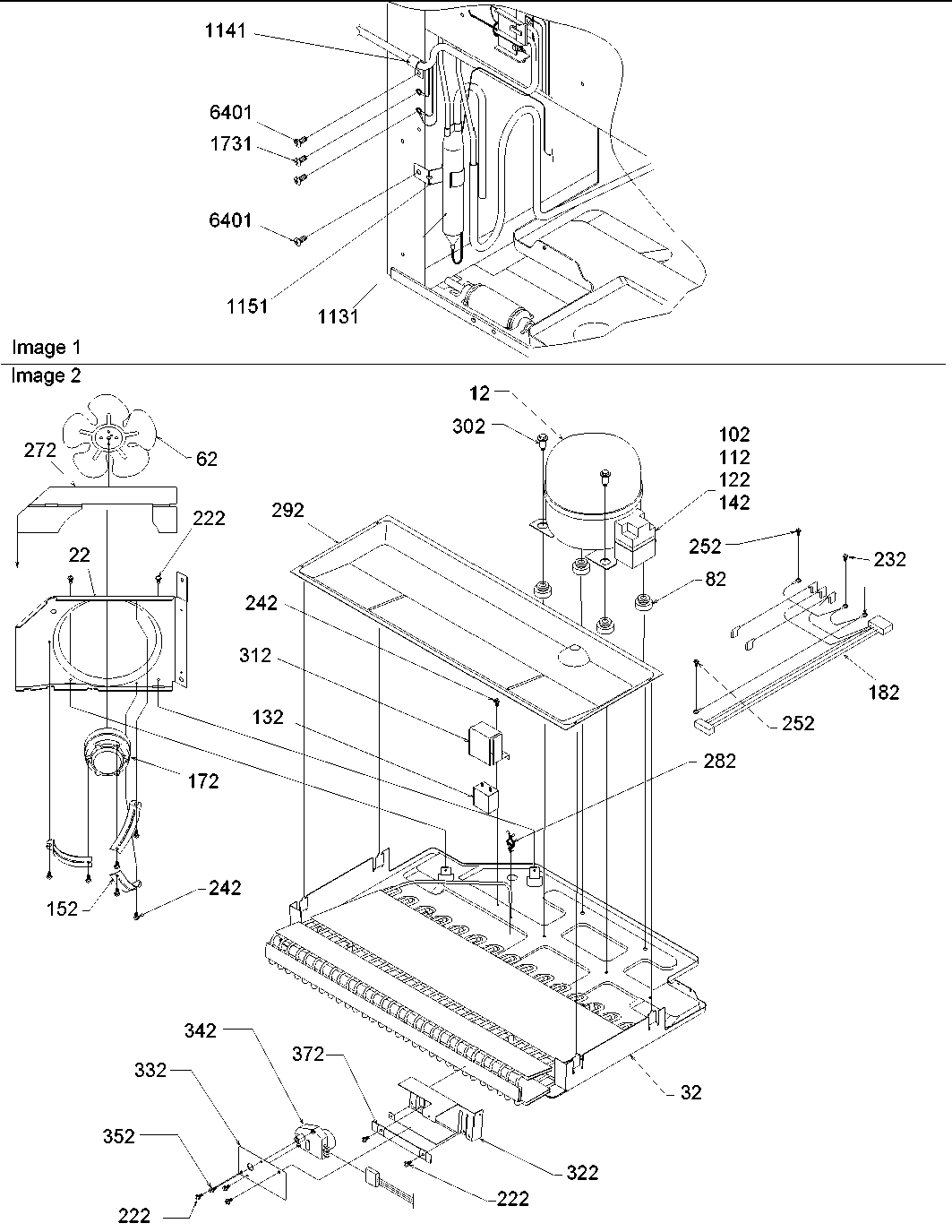 Amana ARB2107AS-PARB2107AS1 machine compartment diagram