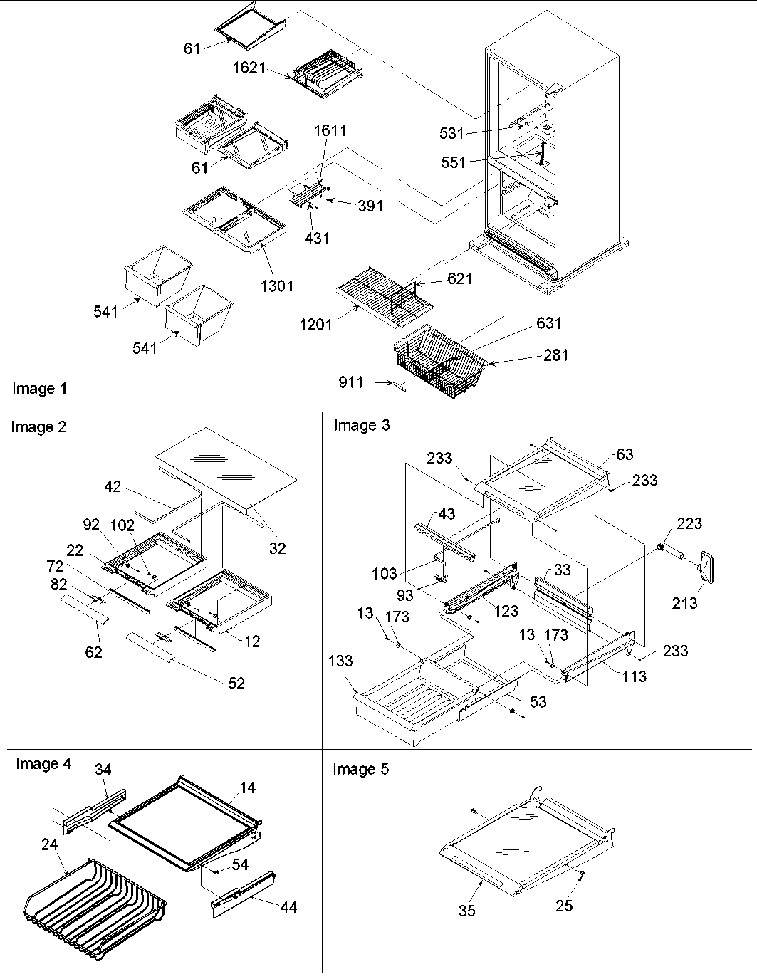 Amana ARB2107AW-PARB2107AW3 shelving assy diagram