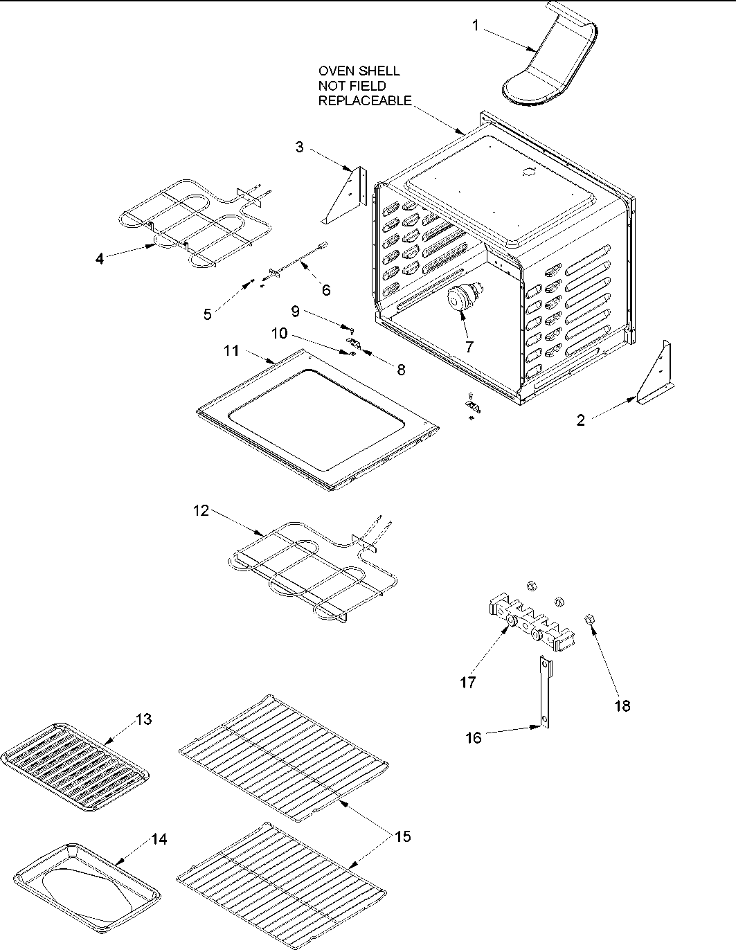 Amana ACF4265AS0-PACF4265AS1 cavity diagram