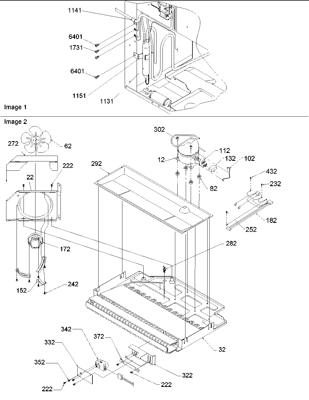 Amana ARB2117AC-PARB2117AC1 machine compartment diagram