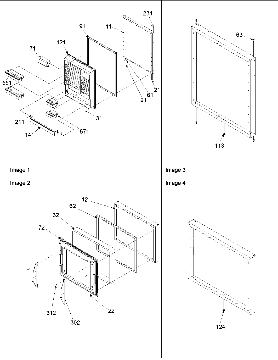Amana ARB2117AC-PARB2117AC1 door assy diagram