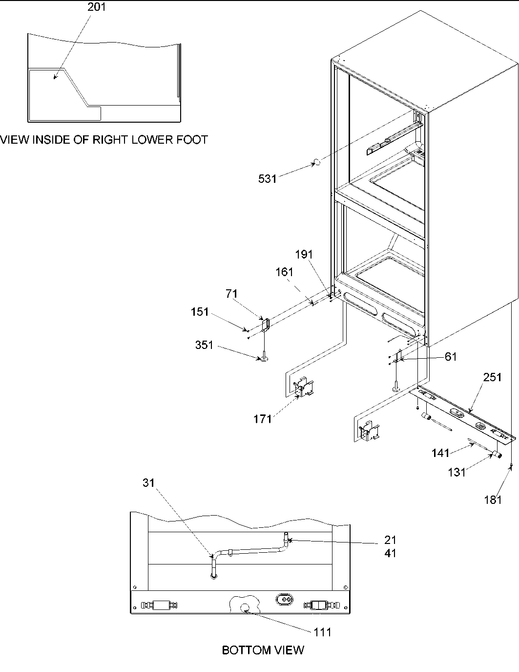 Amana ARB2117BW-PARB2117BW1 insulation & roller assy diagram