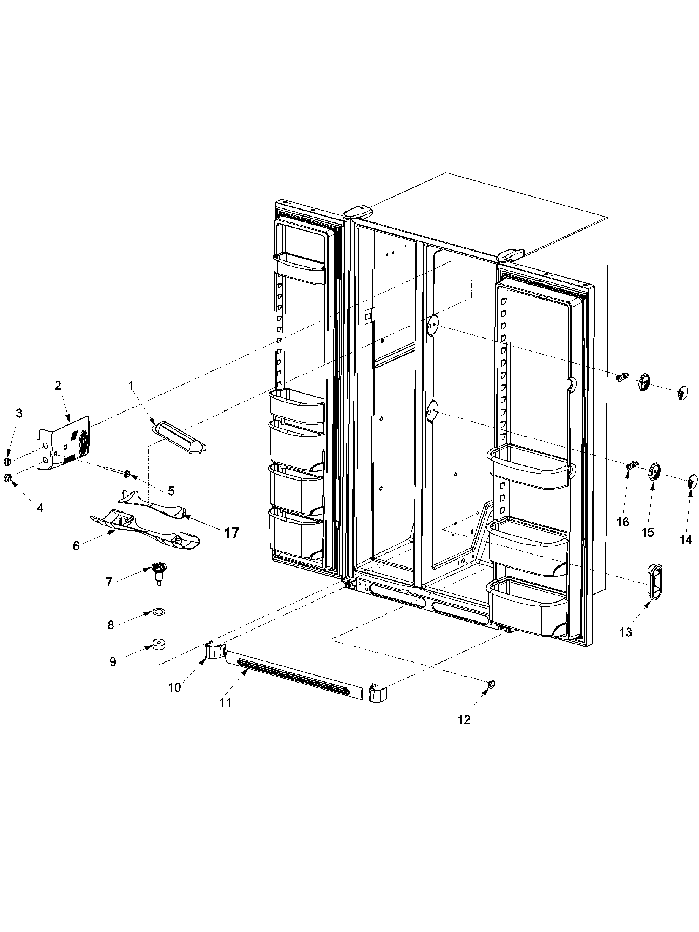 Amana ARS9265BW-PARS9265BW0 light covers and toe grille diagram