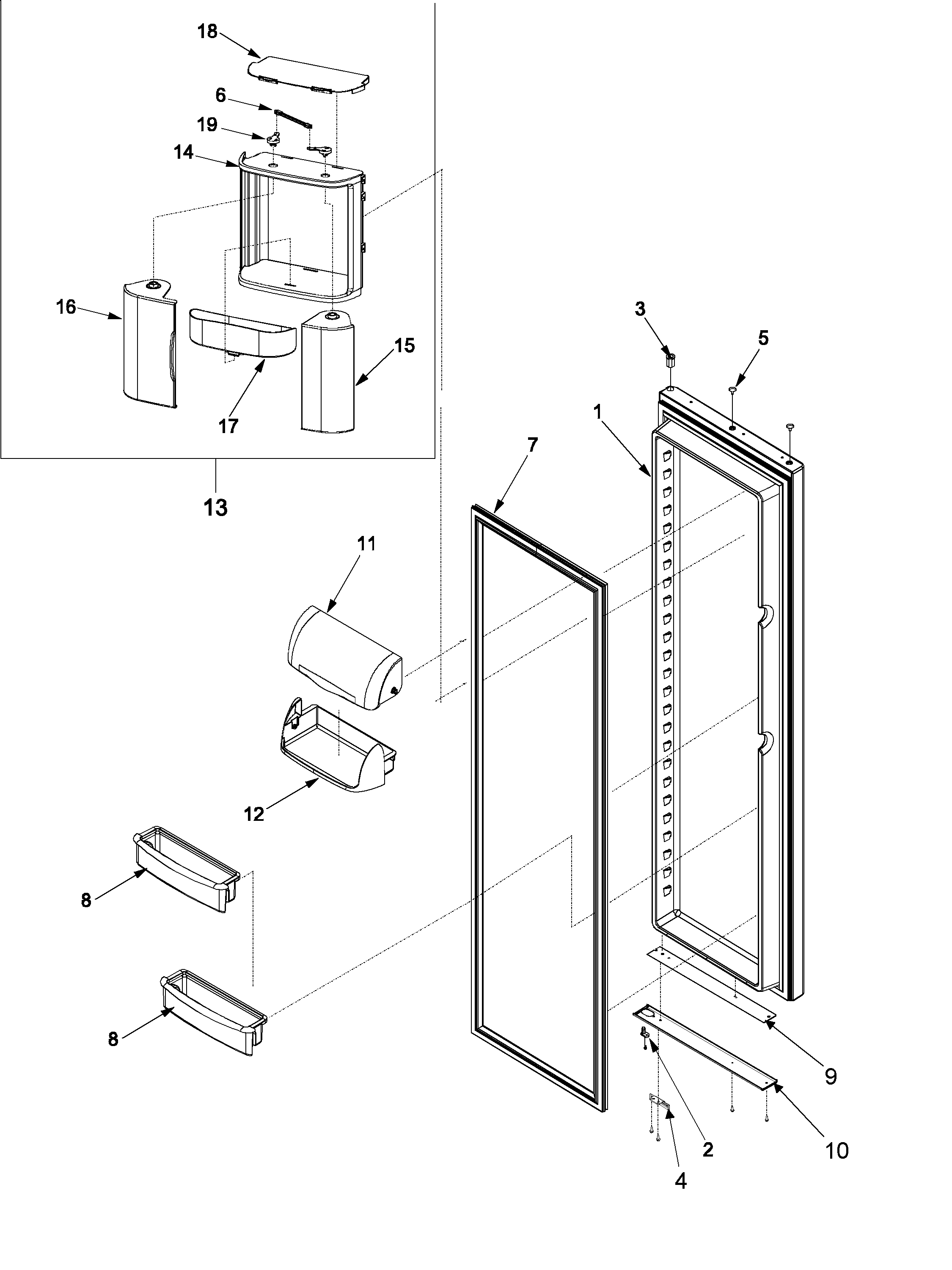 Amana ARS9265BB-PARS9265BB1 refrigerator door diagram