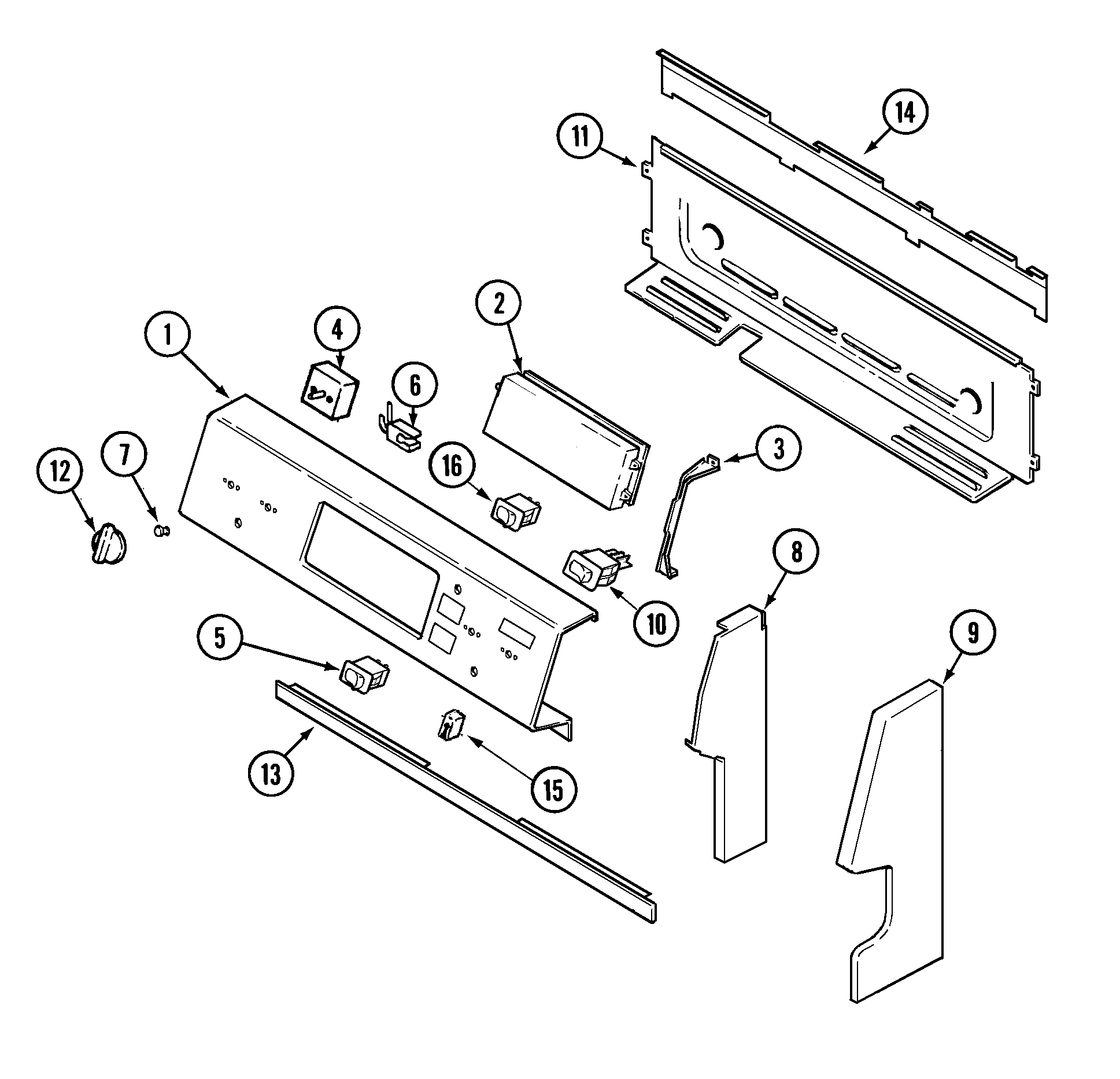 Maytag MER5870BAW control panel diagram