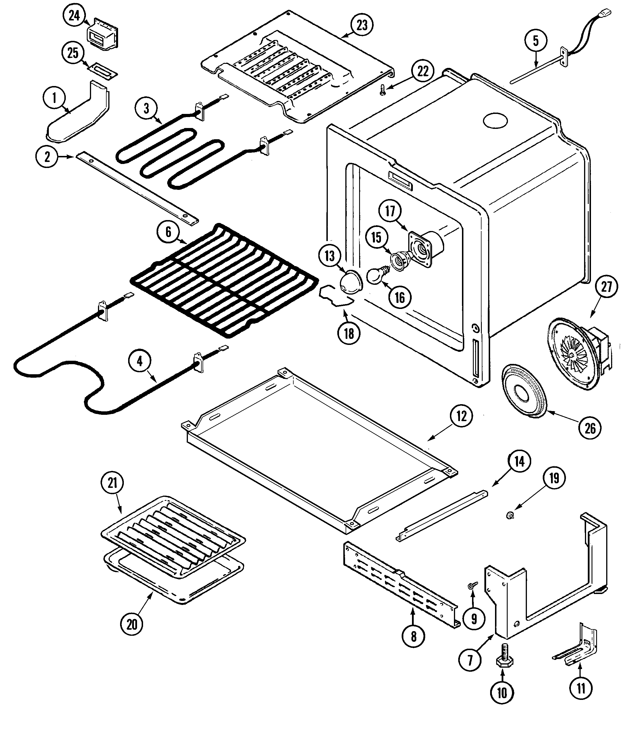 Maytag MER5870BAW oven/base diagram
