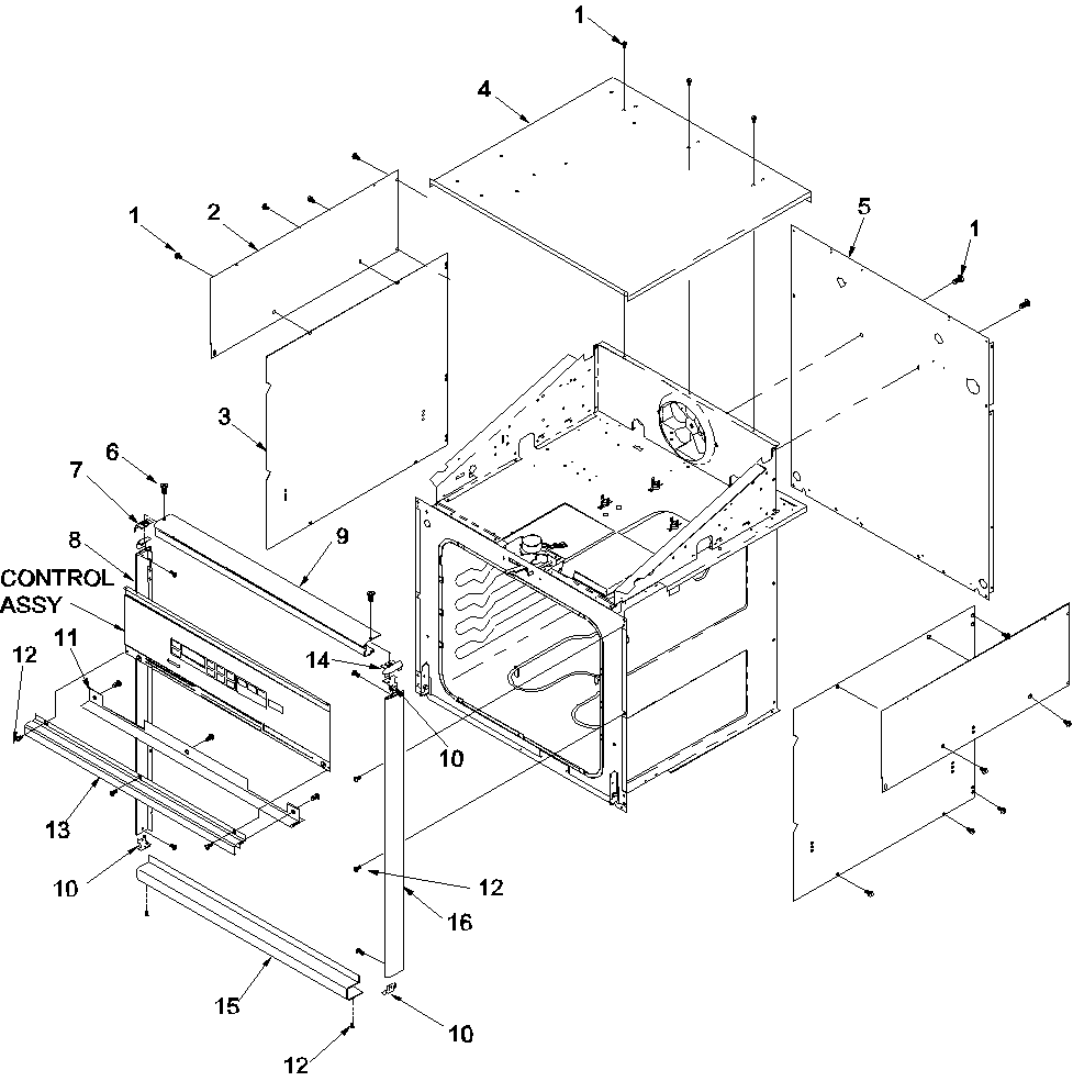 Amana AOES2730WW-P1132357NWW cabinet diagram
