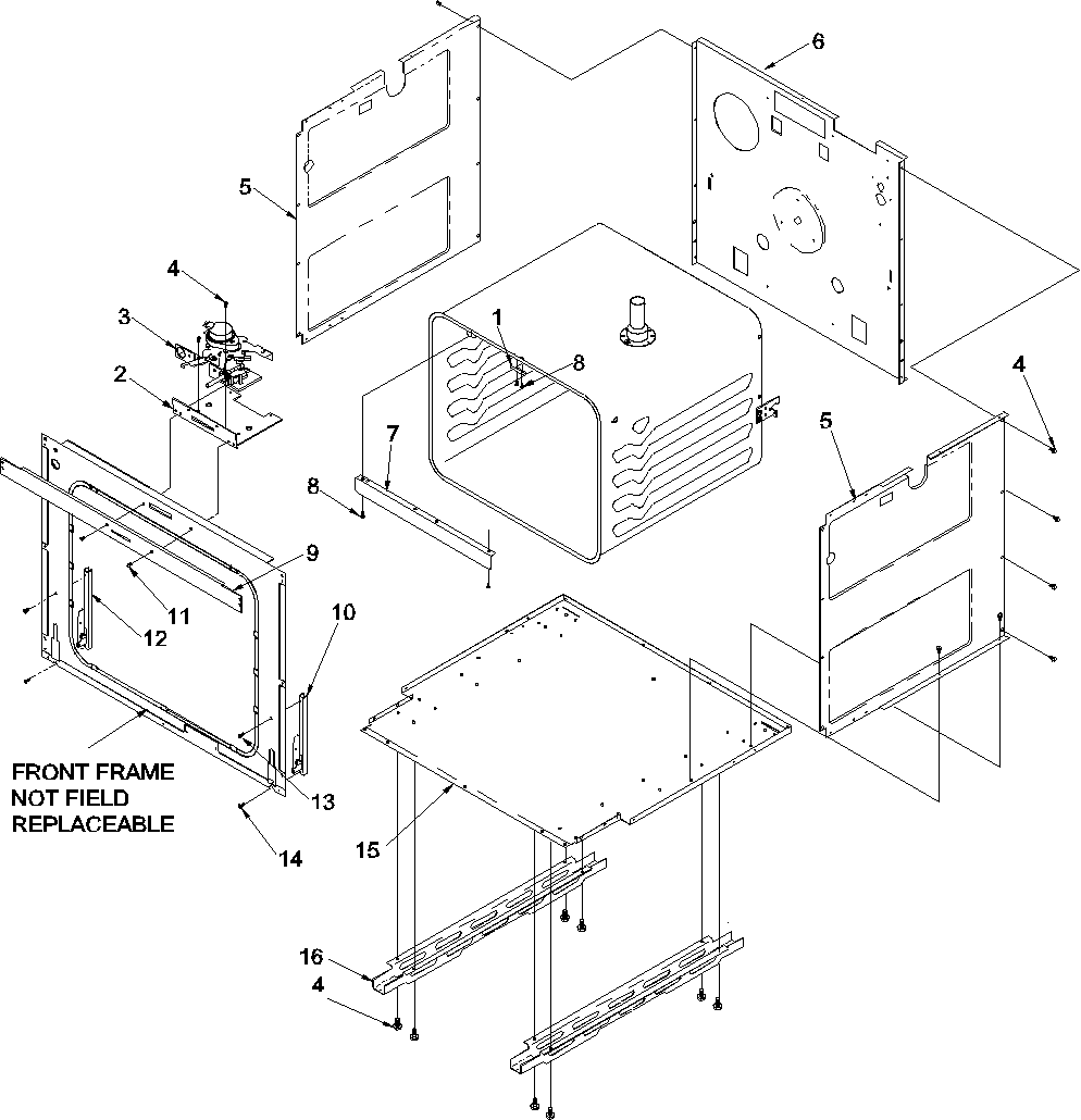 Amana AOES2730WW-P1132357NWW main front diagram