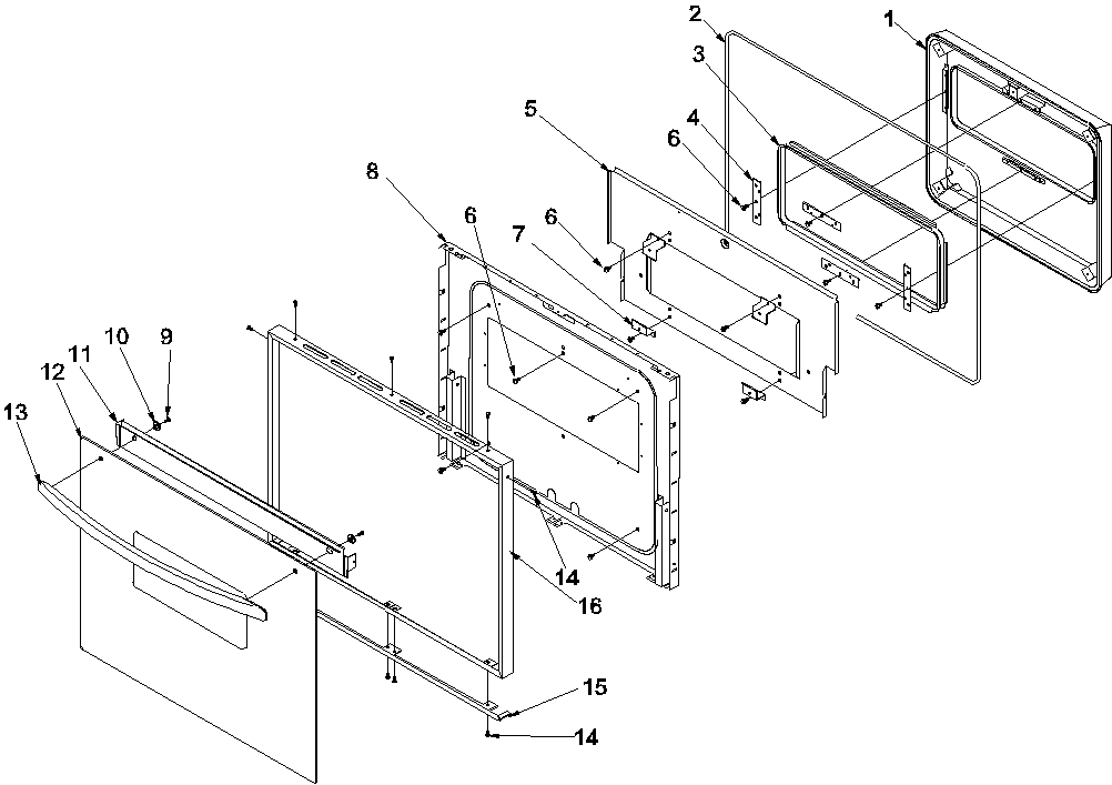 Amana AOES2730WW-P1132357NWW oven door diagram