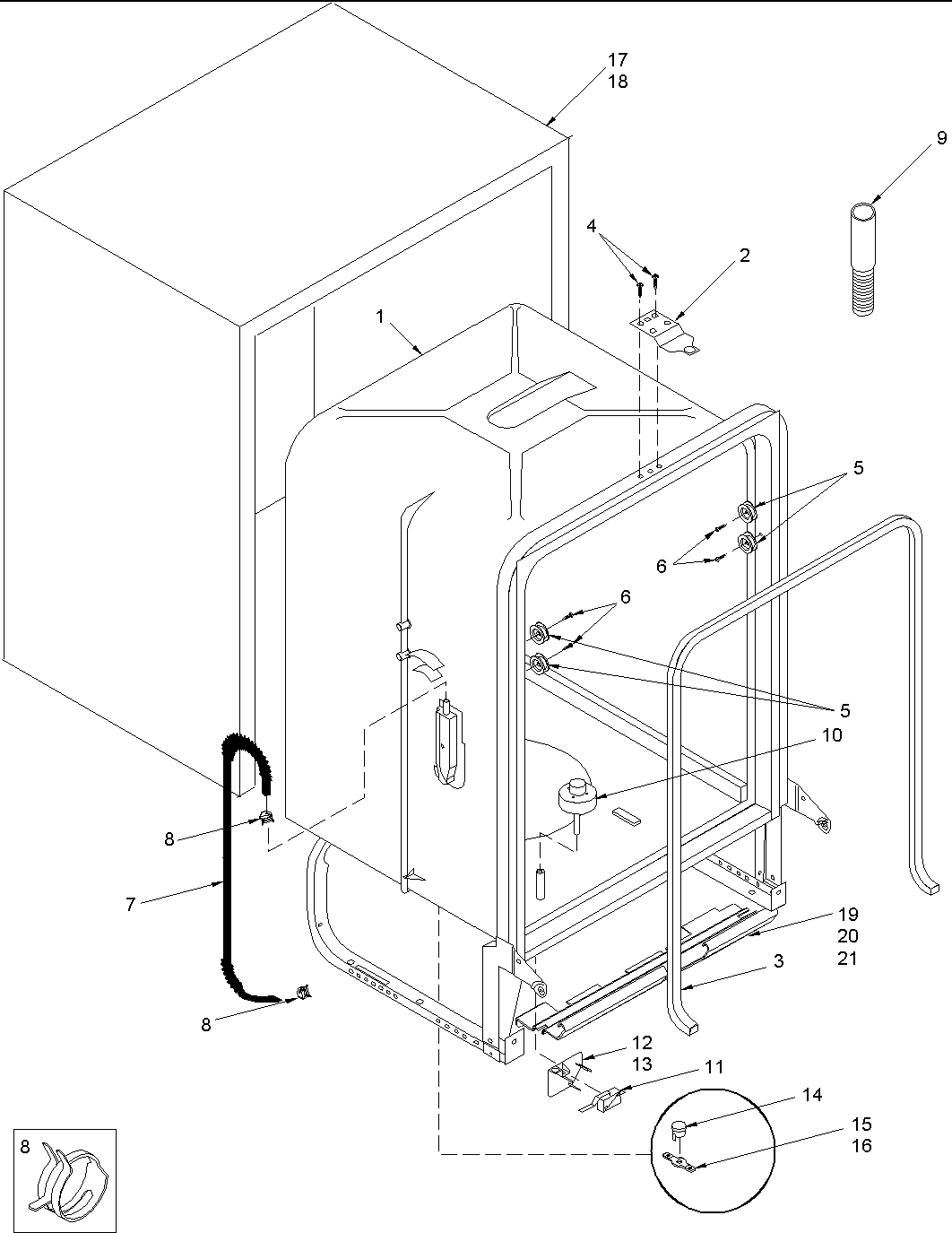 Amana ADW750EAC-PADW750EAC1 tub diagram