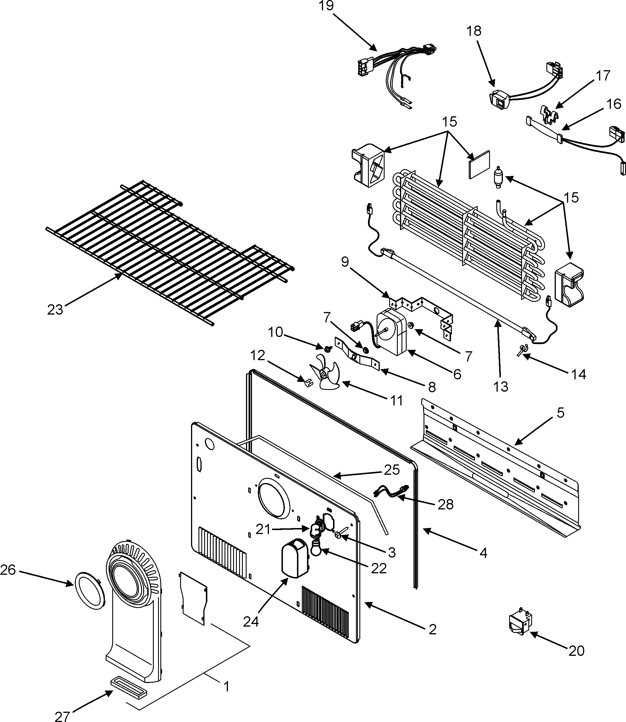 Maytag MTF1896AEQ freezer compartment diagram