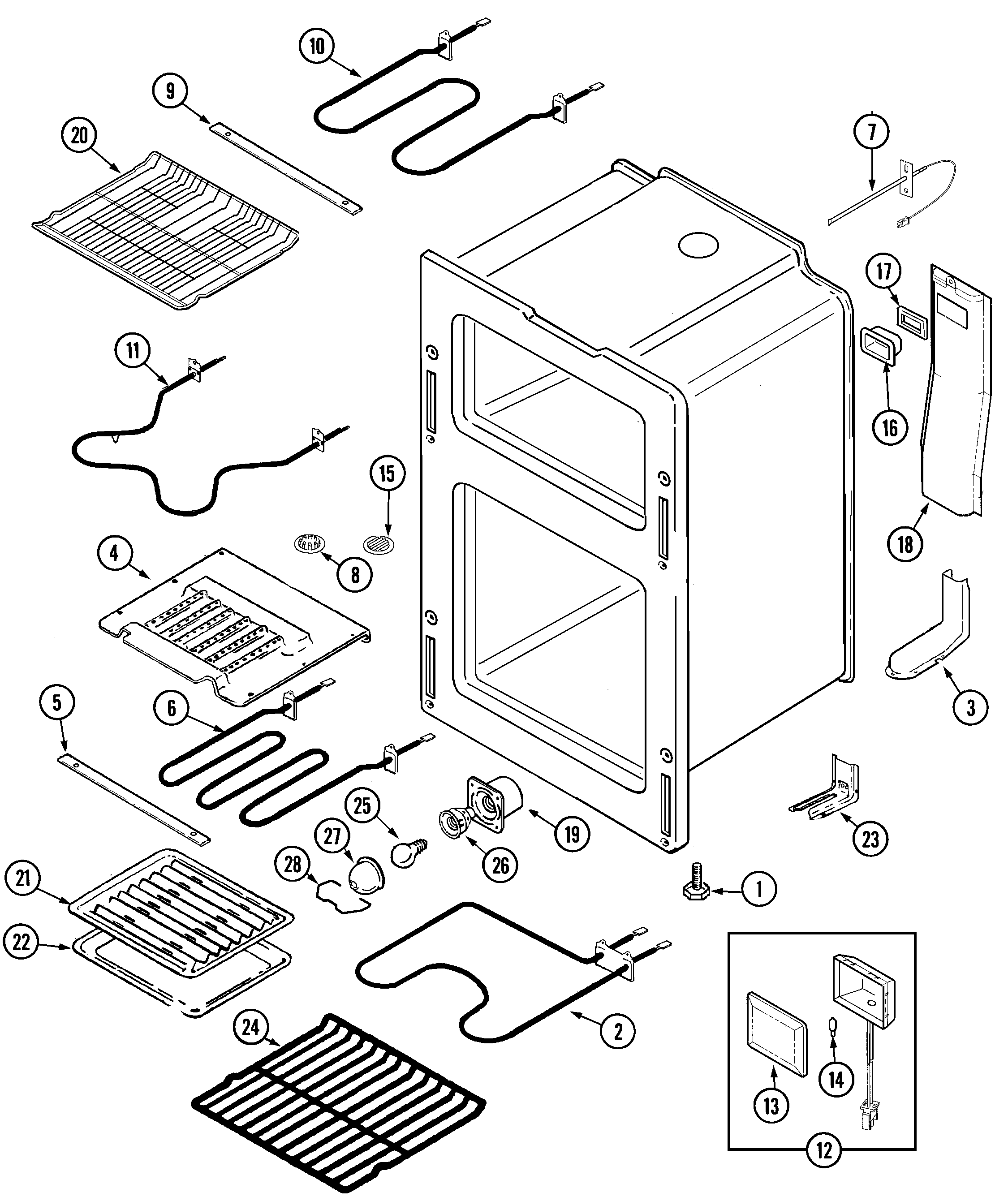 Maytag MER6549BAW oven diagram