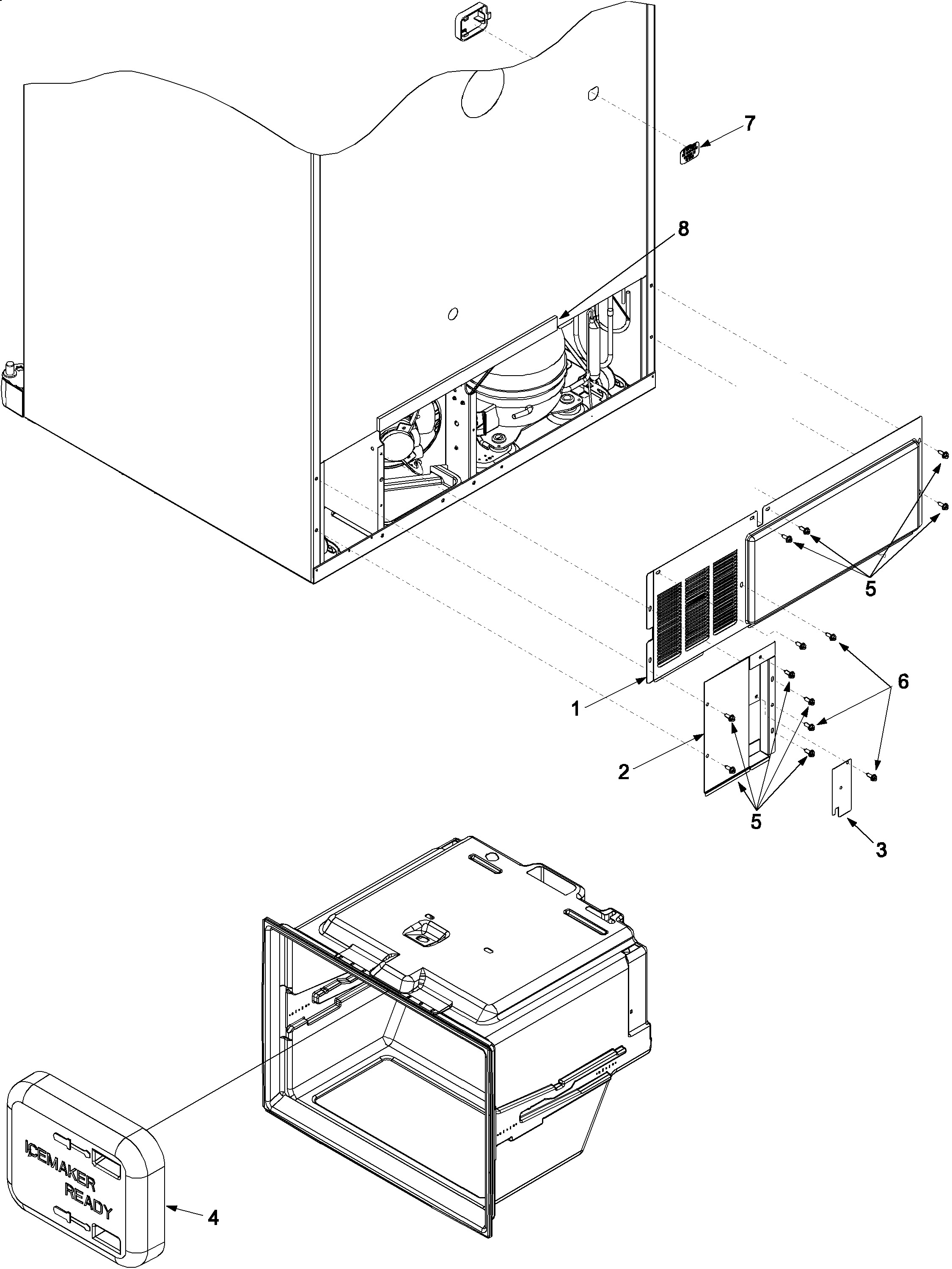 Kenmore 59666954400 cabinet back diagram