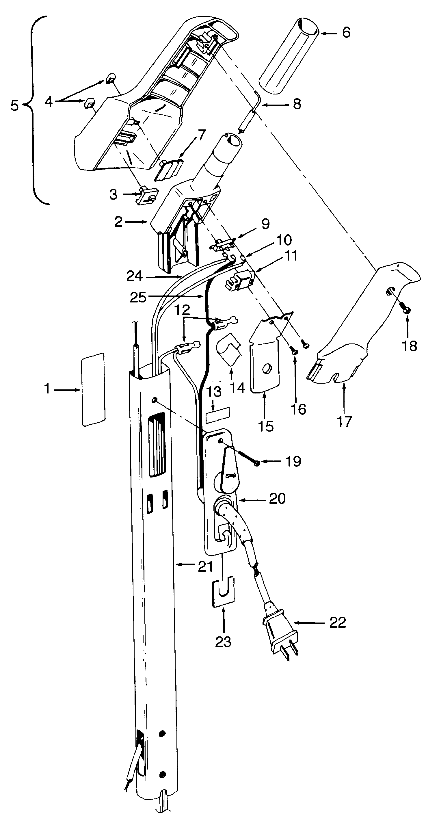 Hoover U3737930 handle diagram