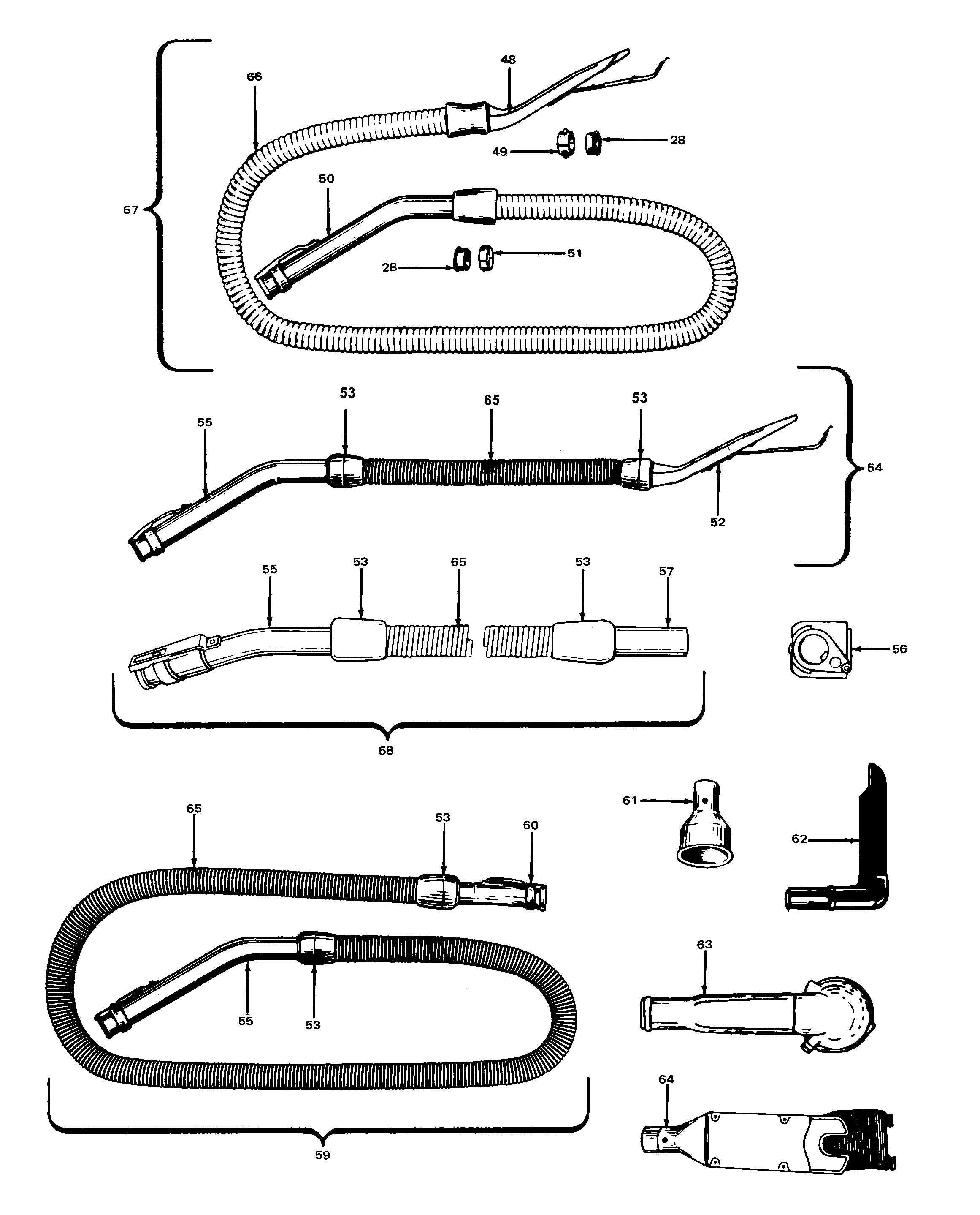 Hoover U4107 hose diagram
