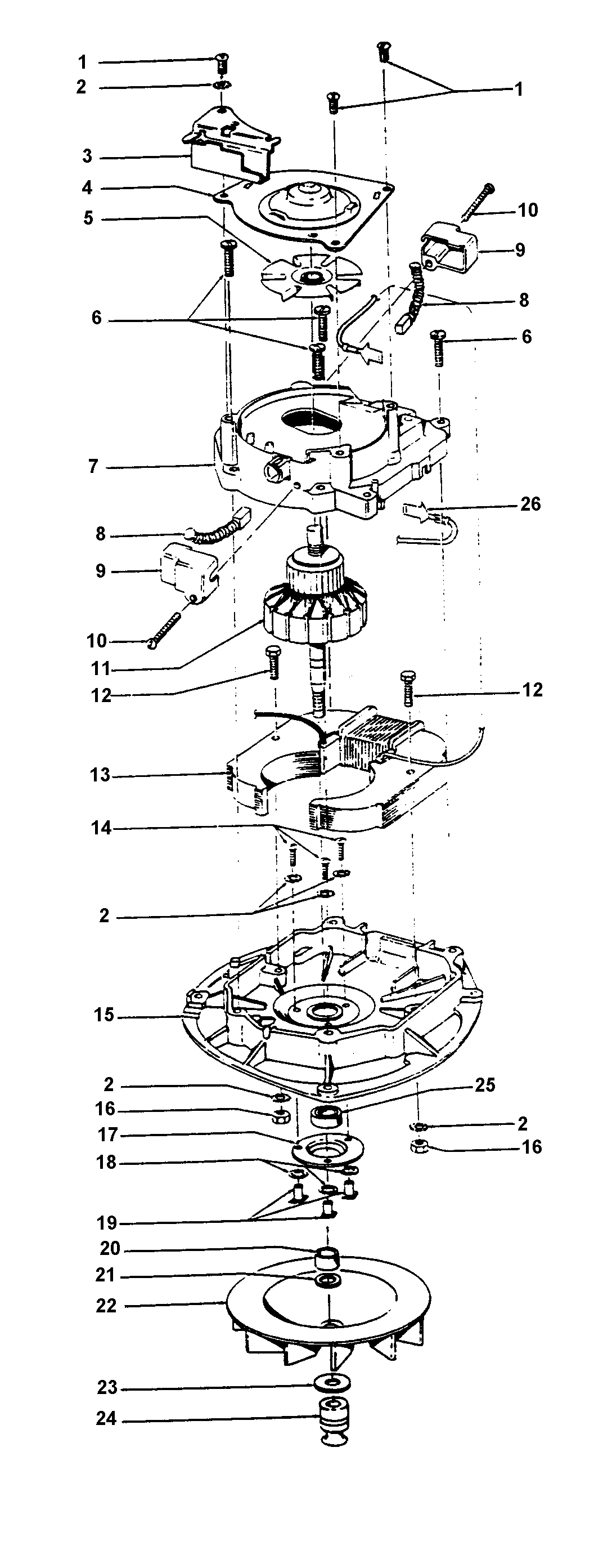 Hoover U4161-9 motor assembly diagram