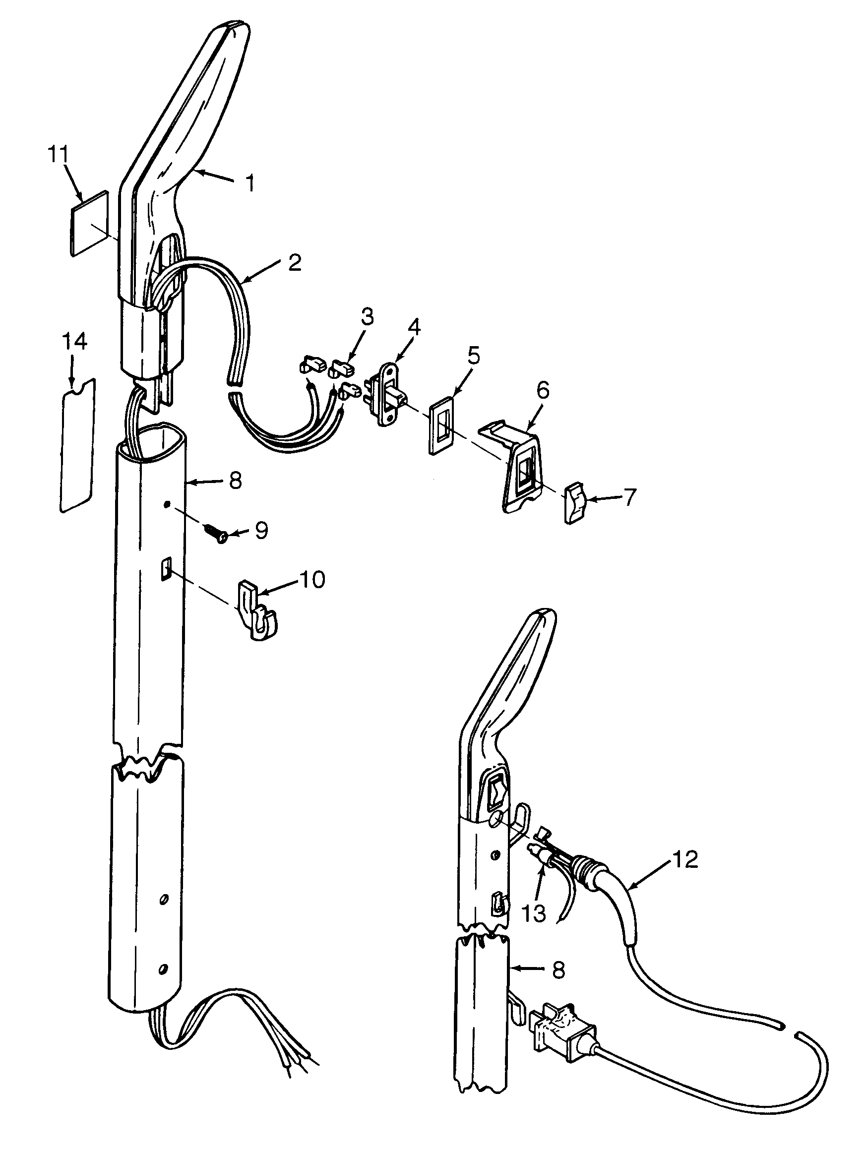 Hoover U4209 handle diagram