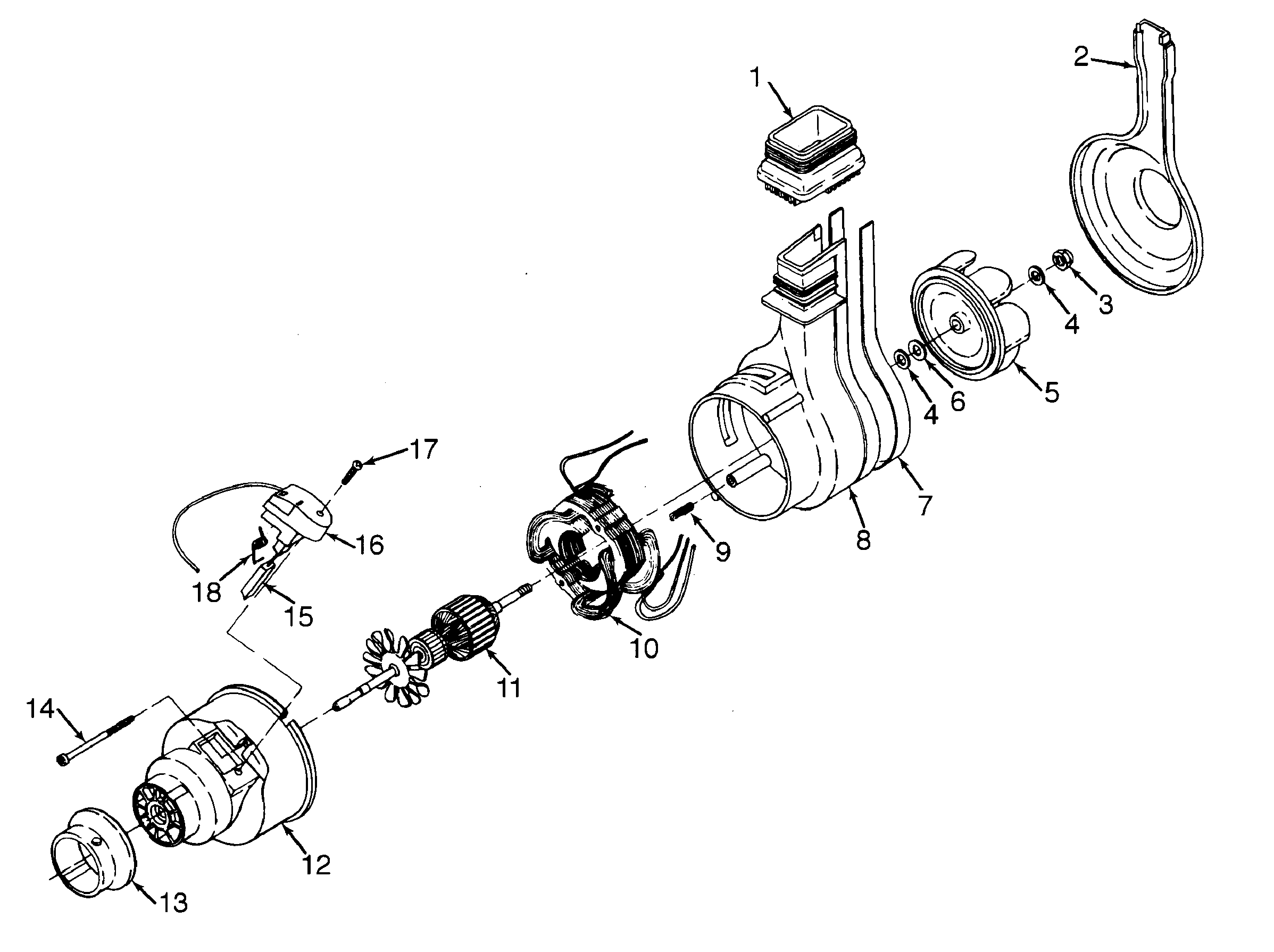 Hoover U4209 motor assembly diagram