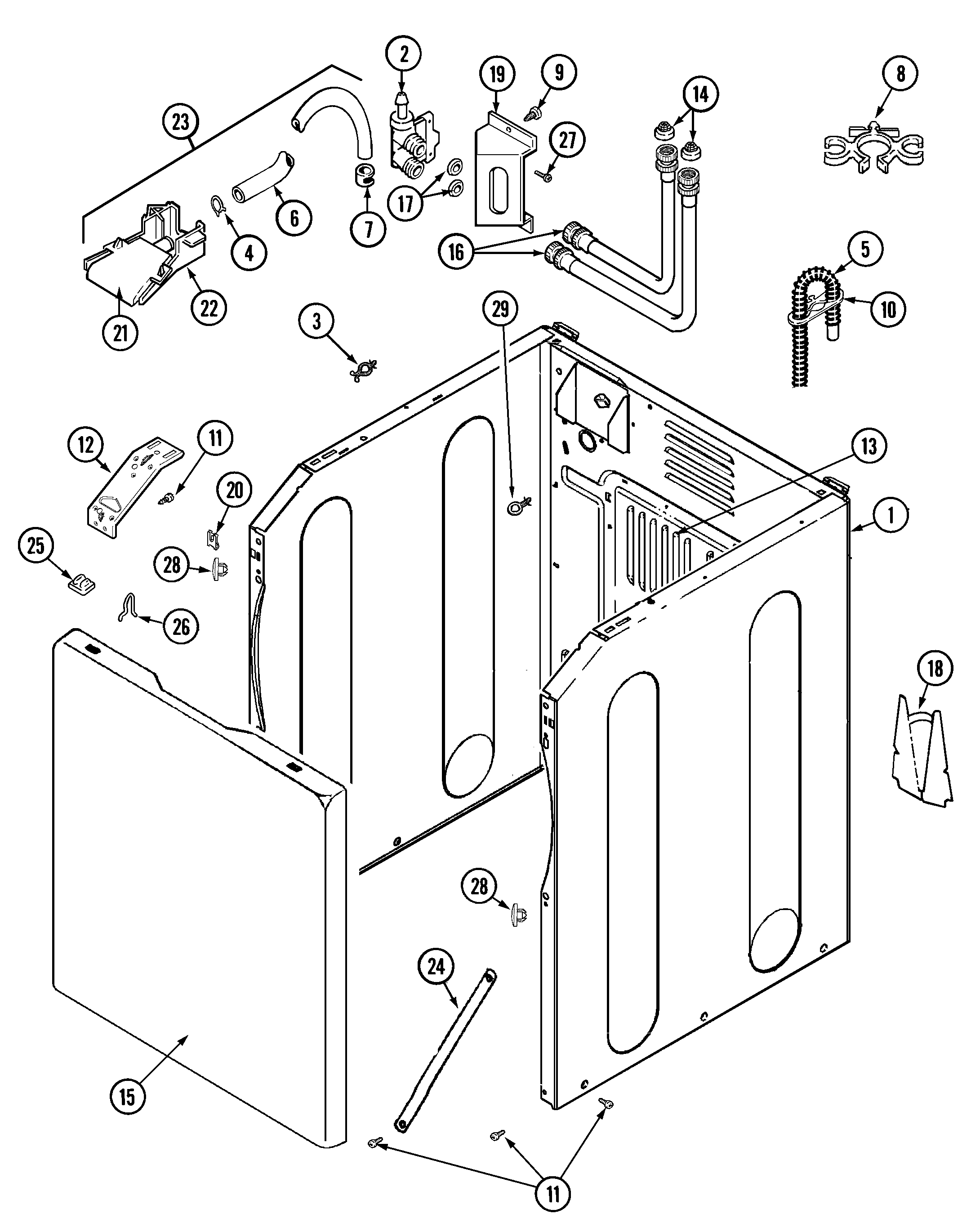 Maytag MAV8057AWQ cabinet diagram