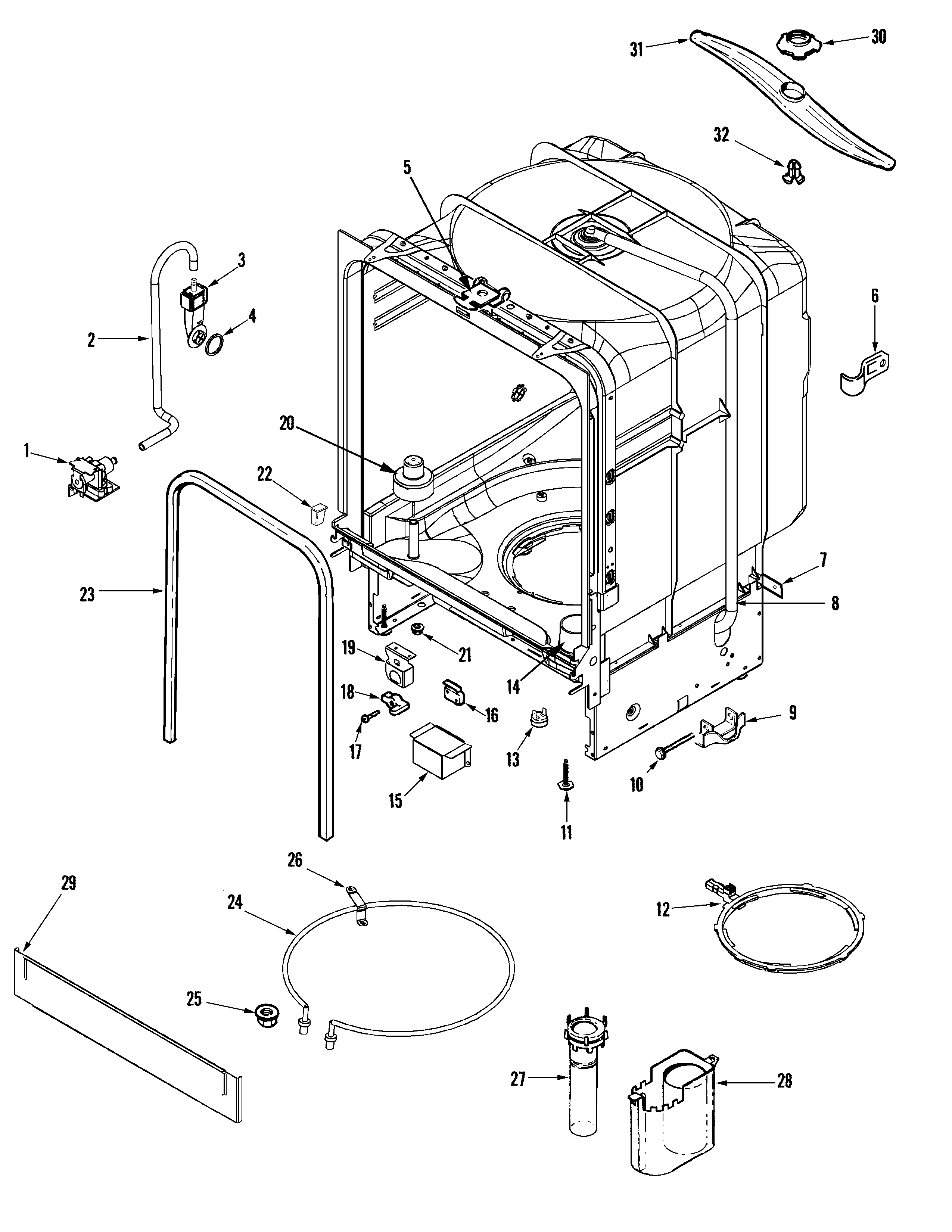 Jenn-Air JDB3610AWX tub diagram