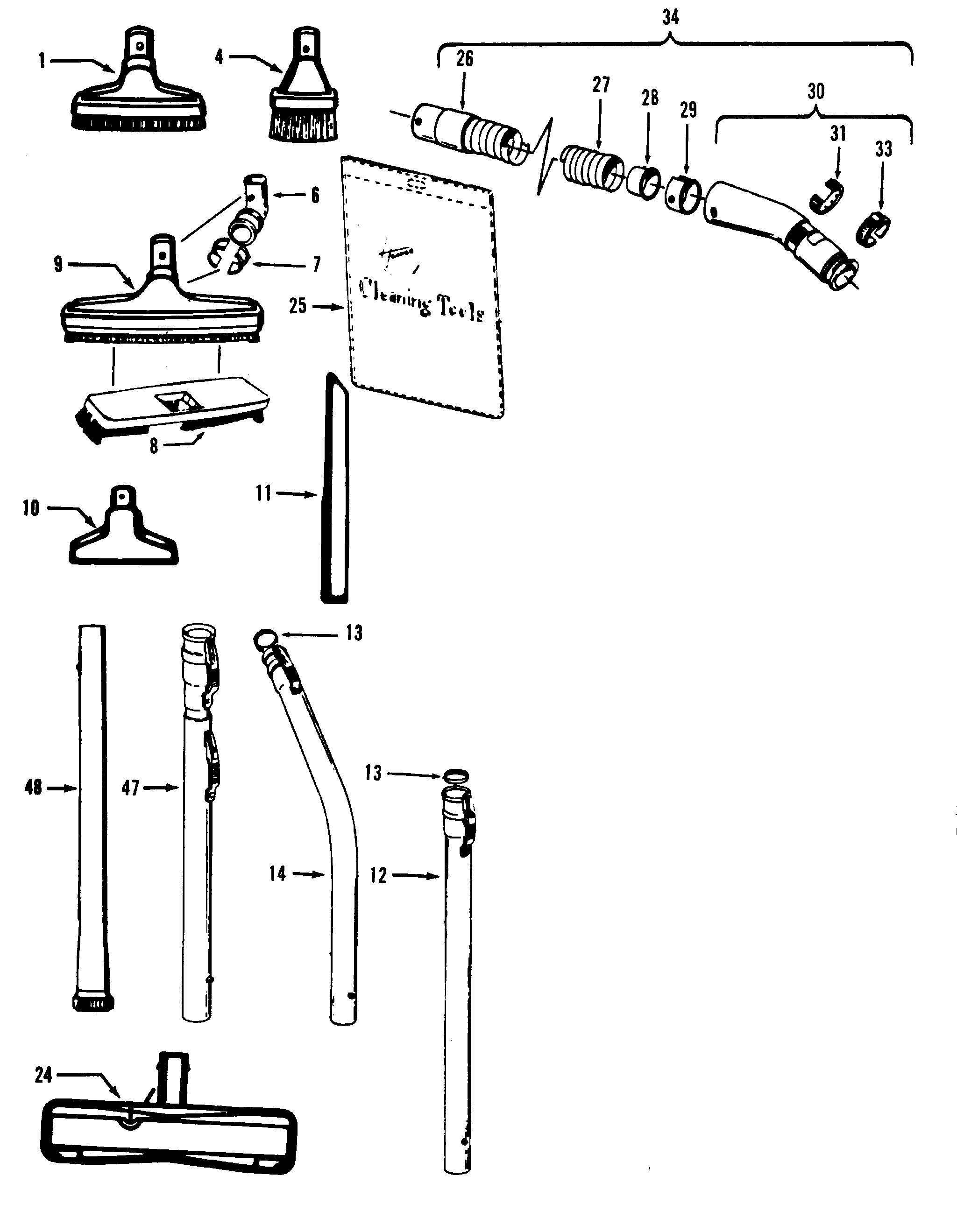 Hoover U4313--- cleaningtools diagram