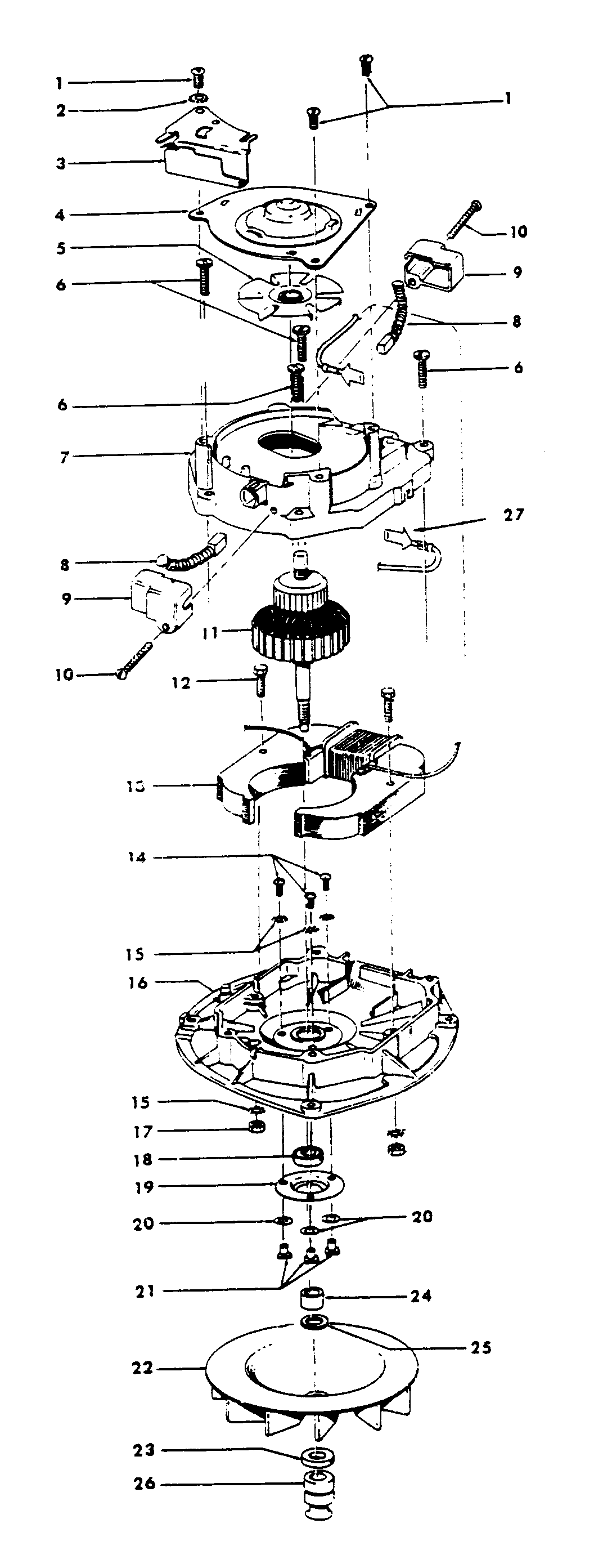 Hoover U4339--- motor assembly diagram