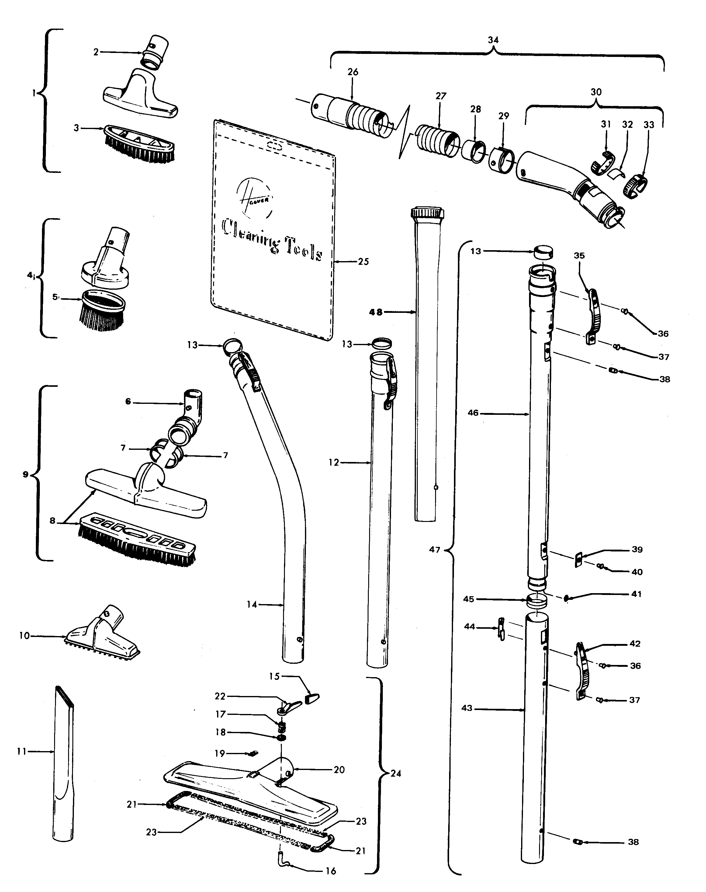 Hoover U4405--- cleaningtools diagram
