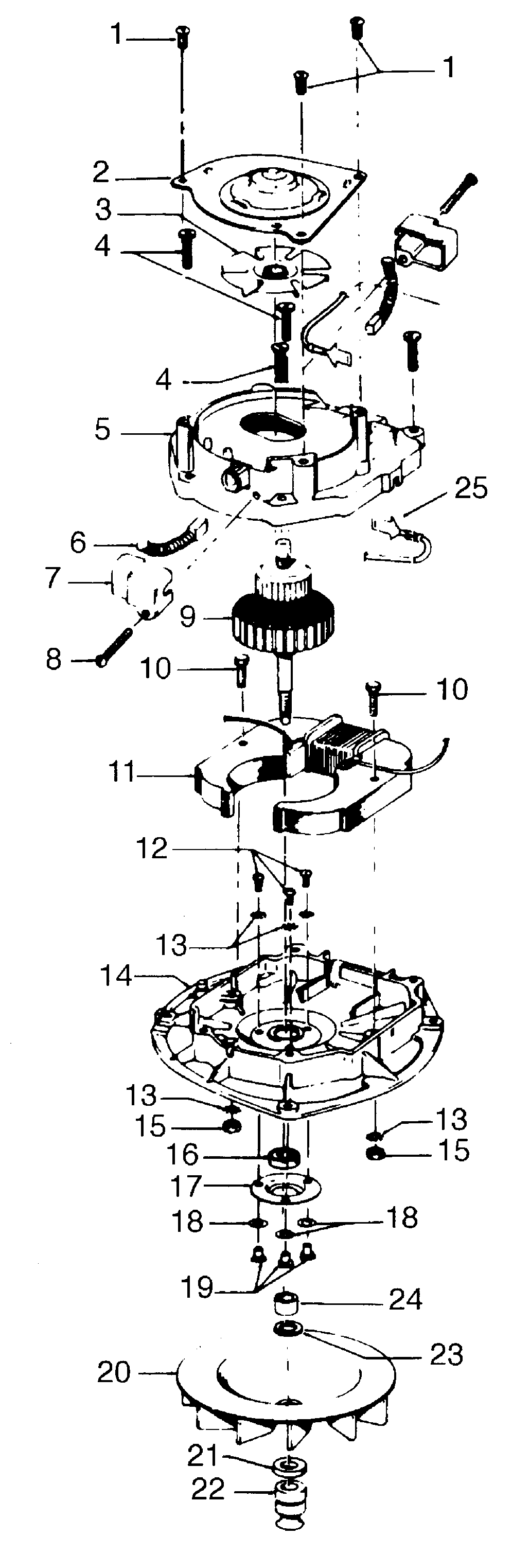 Hoover U4497-9 motor assembly diagram