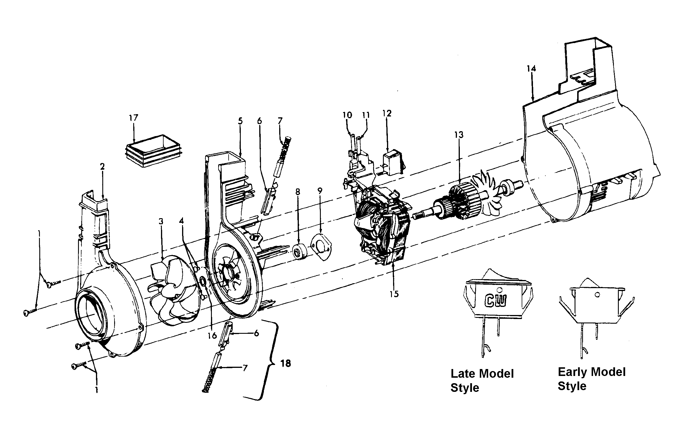 Hoover U4521930 motor parts diagram