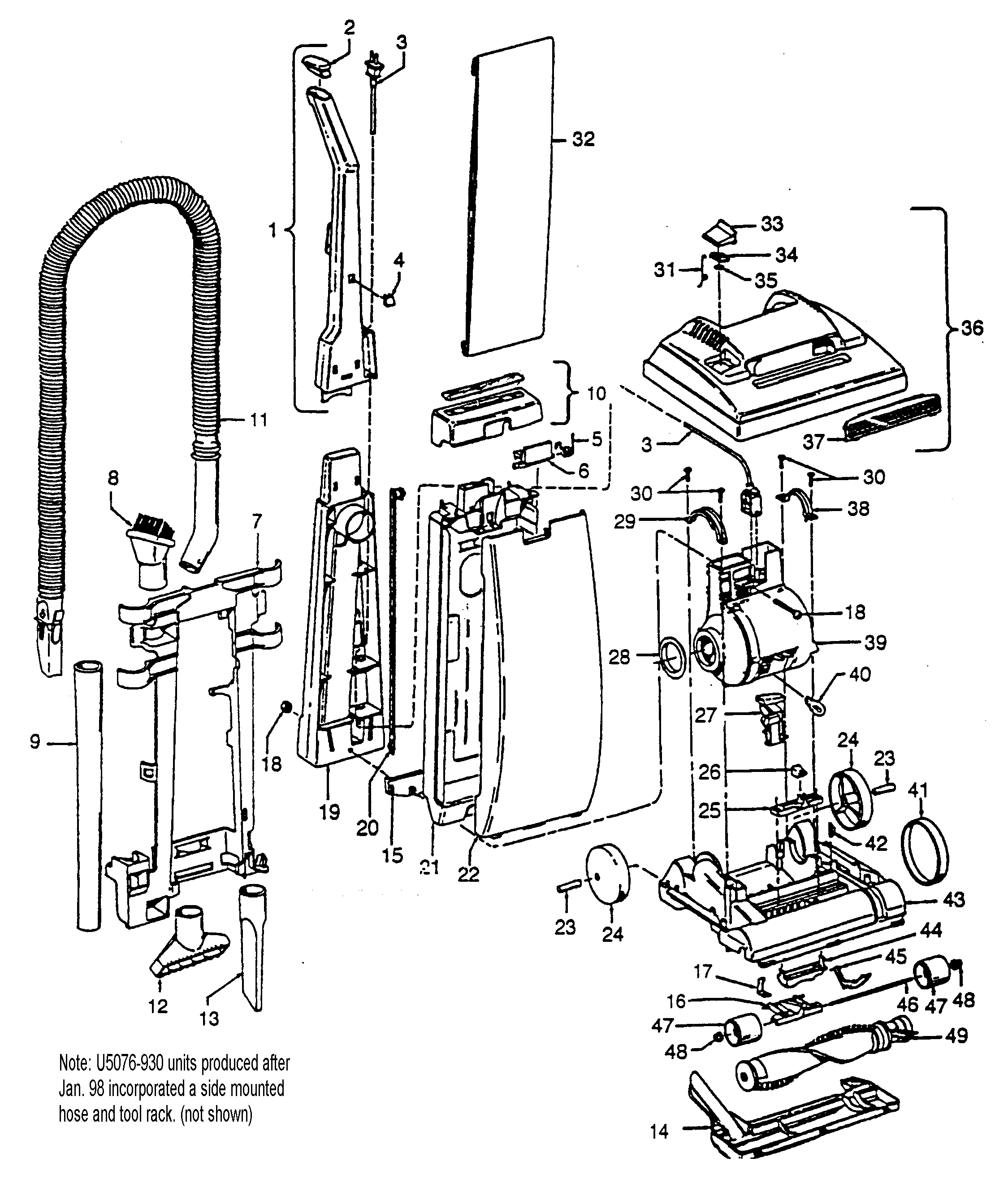 Hoover U5065909 mainbody diagram