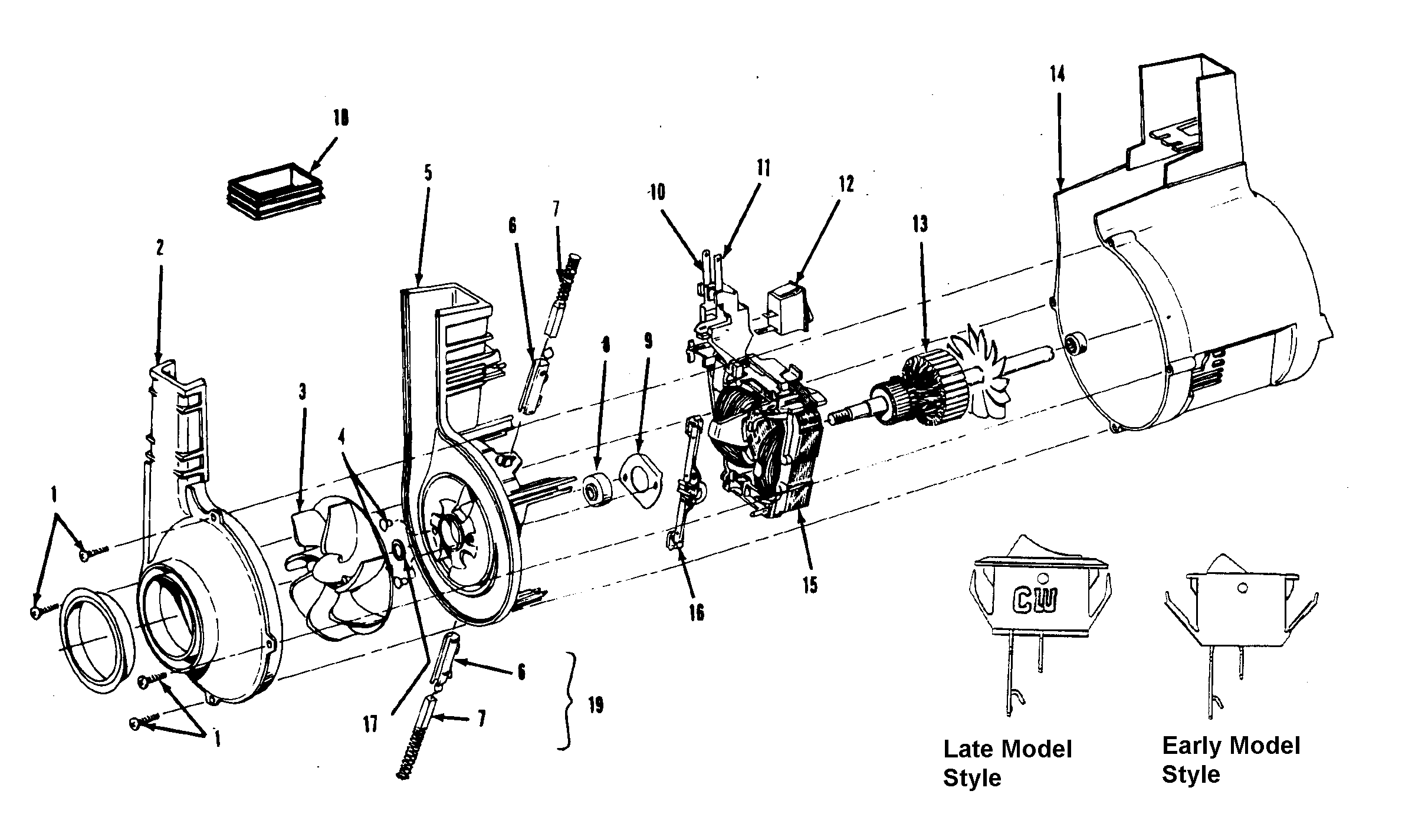Hoover U5066930 motor assembly diagram