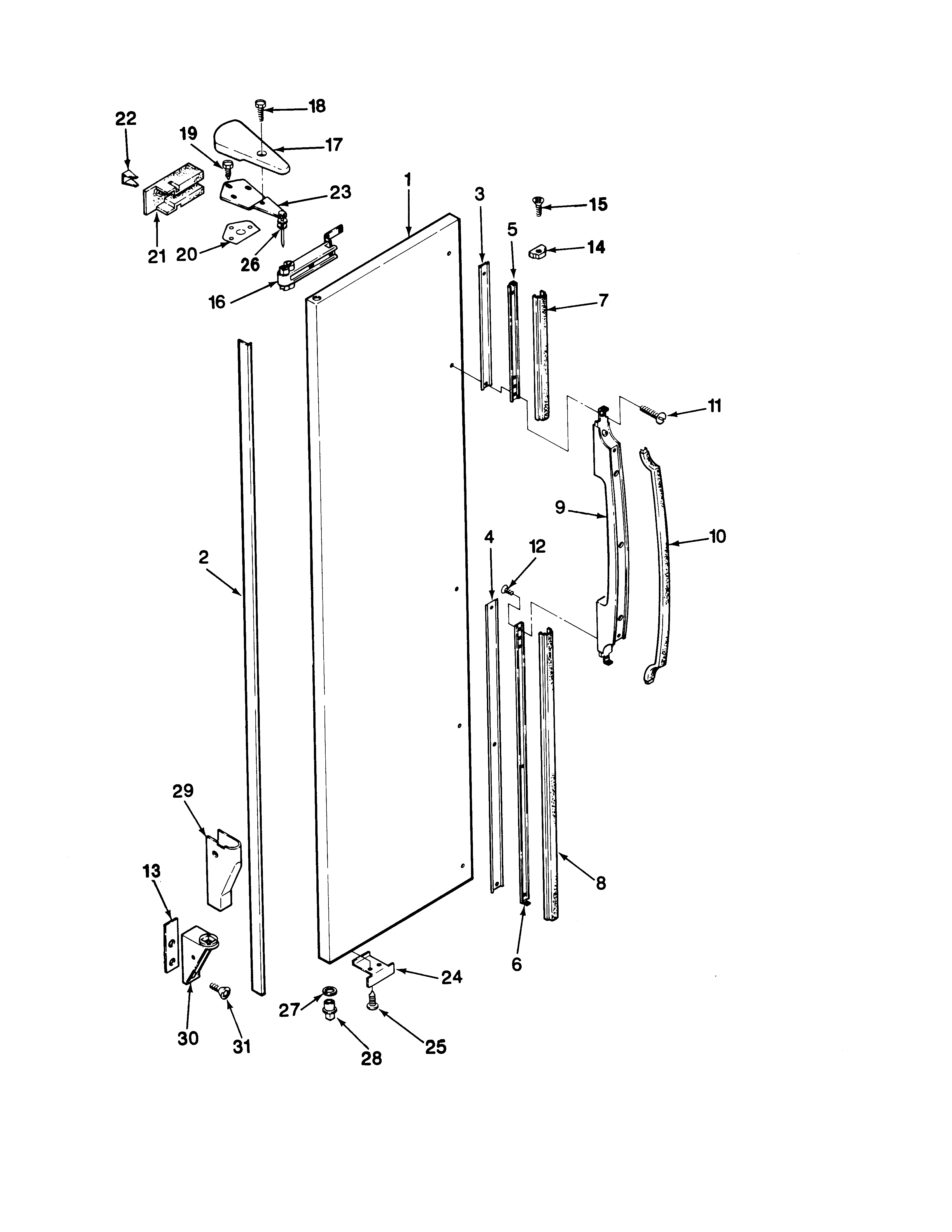 Maytag RSD20A-BM05B freezer outer door diagram
