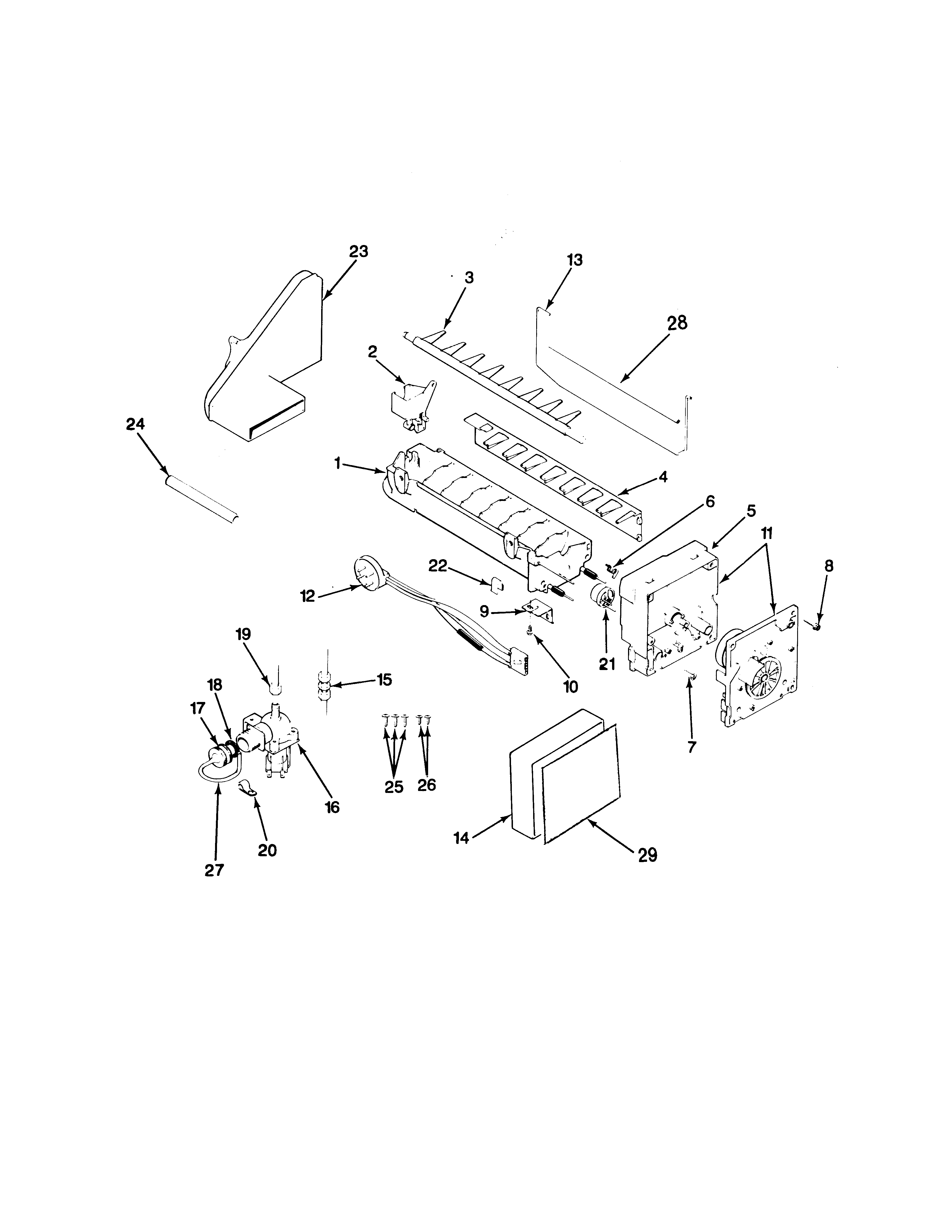 Maytag RSD20A-BM05B optional ice maker kit (rae30) diagram