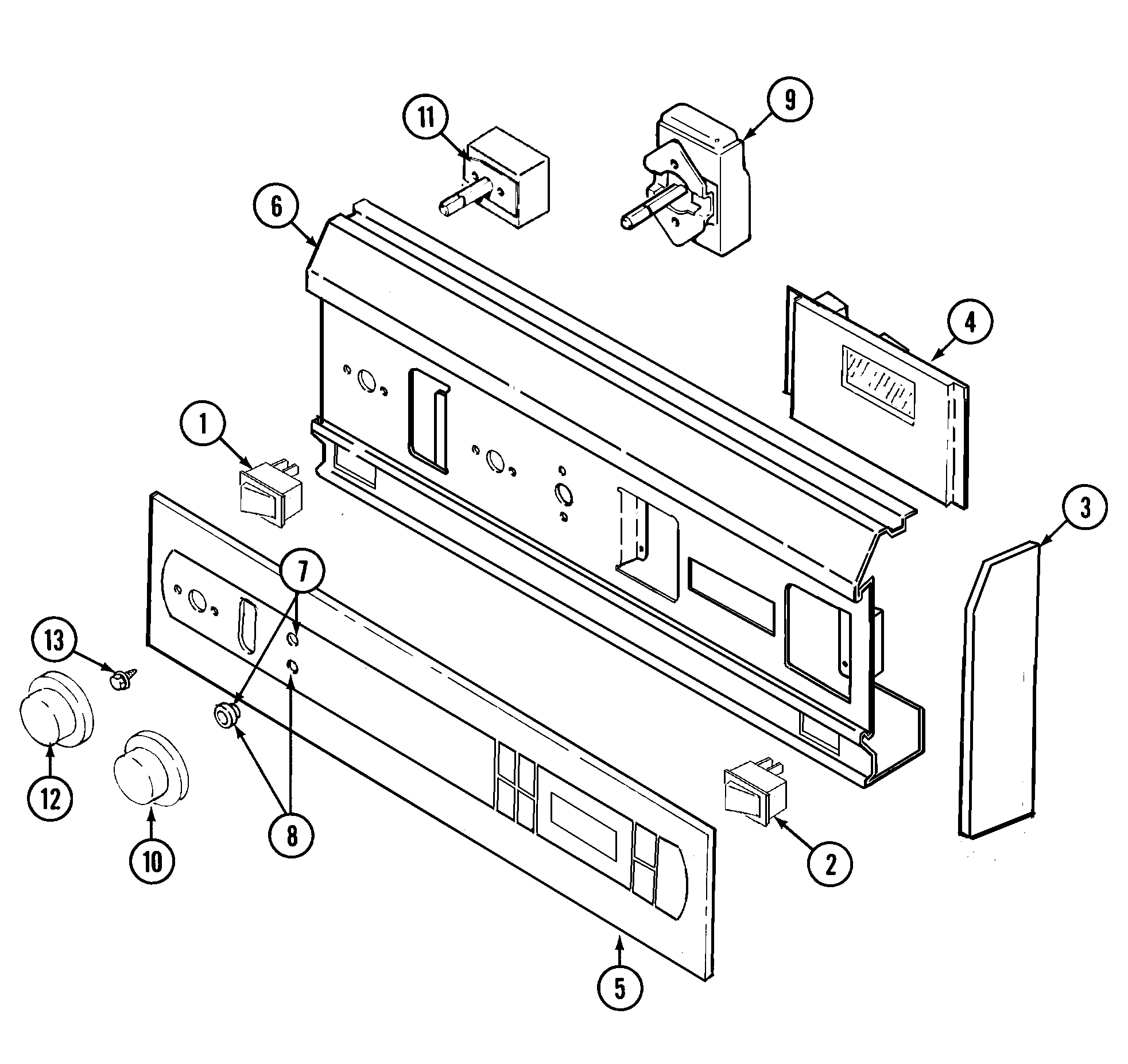 Jenn-Air W2451W control panel diagram
