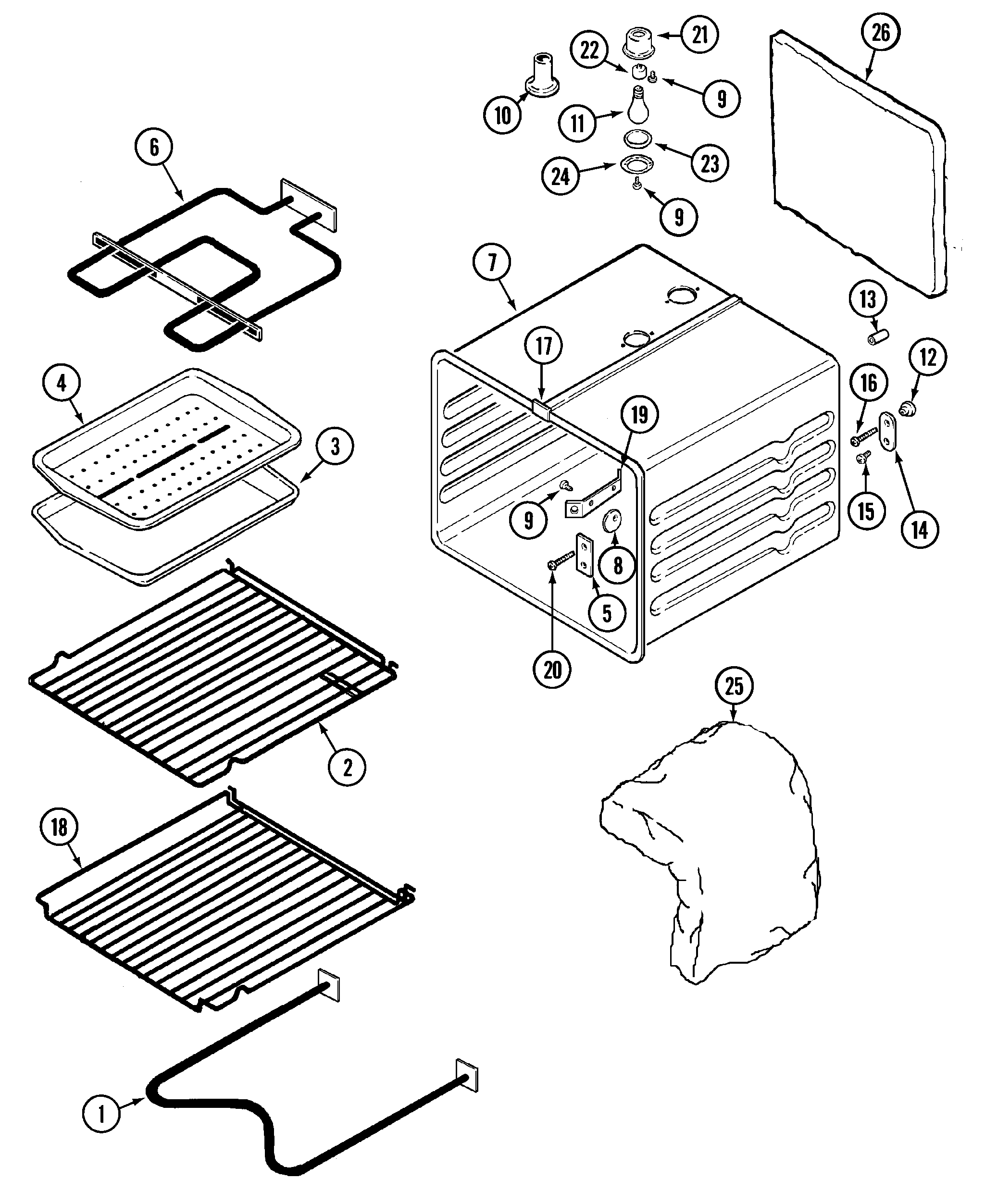 Jenn-Air W2451W oven diagram