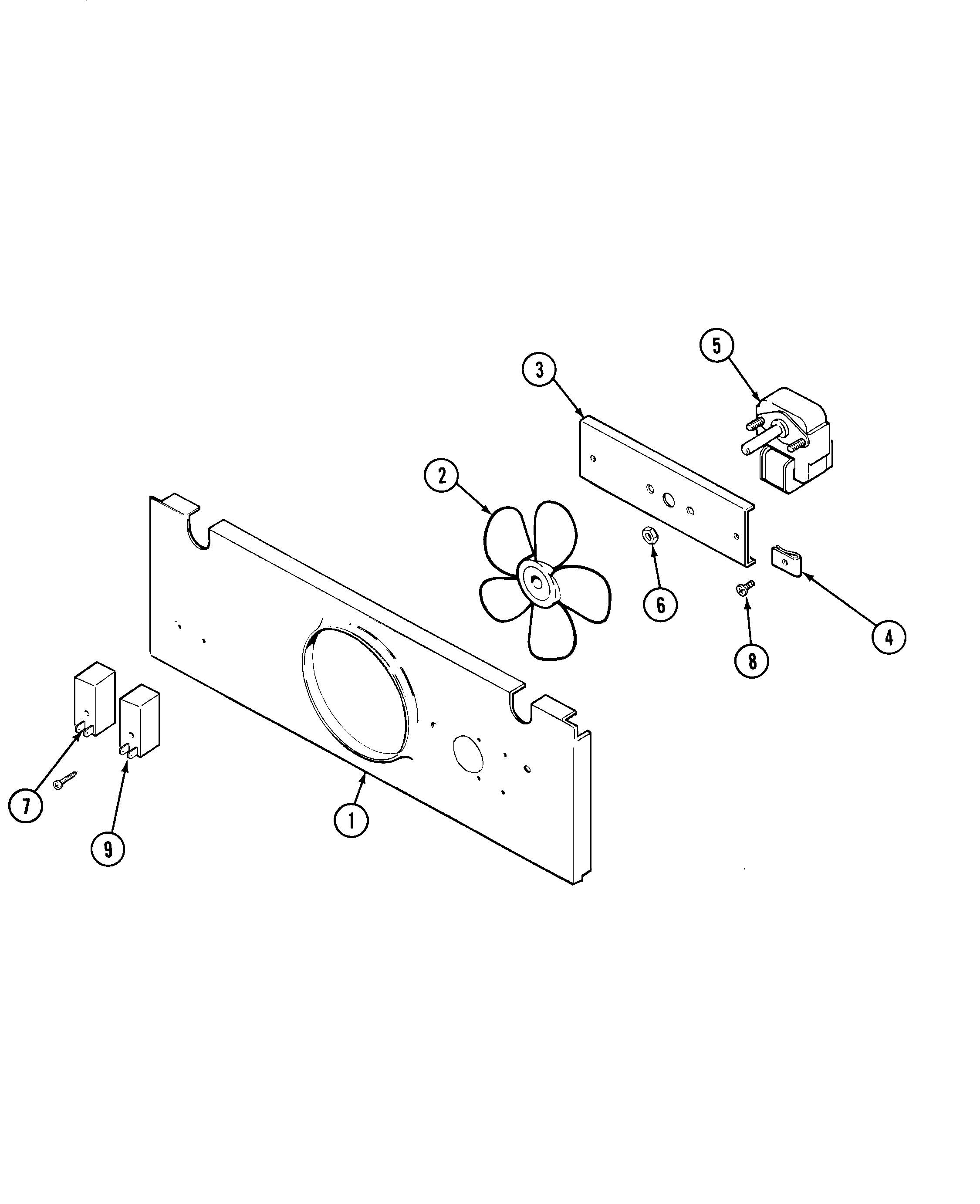 Jenn-Air W2451W blower motor (cooling) diagram