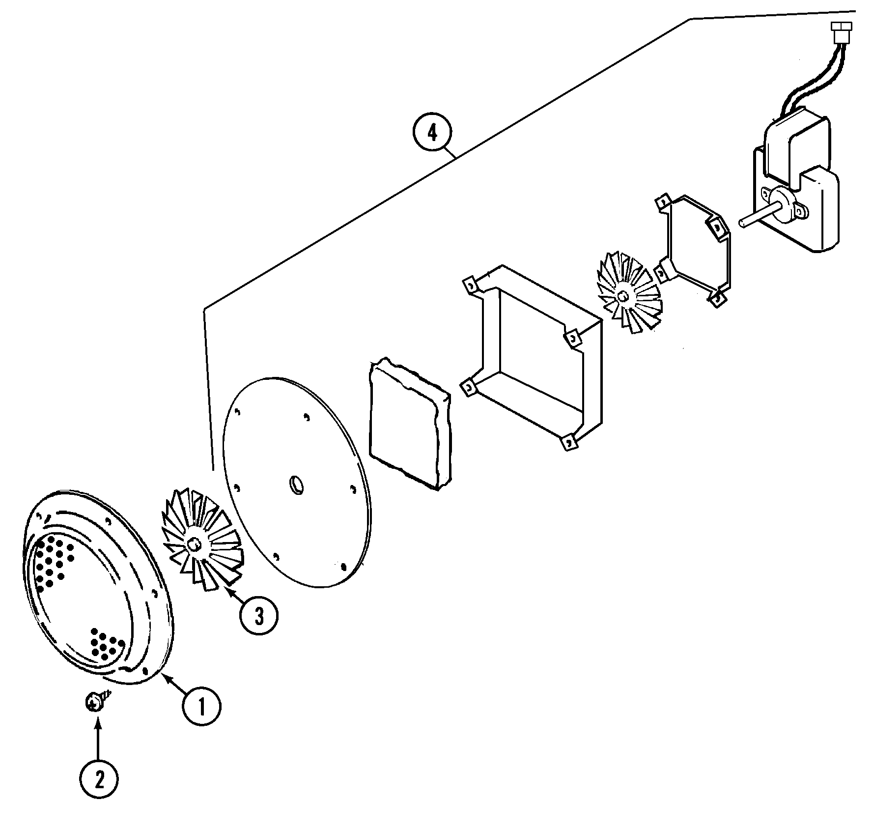 Jenn-Air W2451W blower motor (convection) diagram