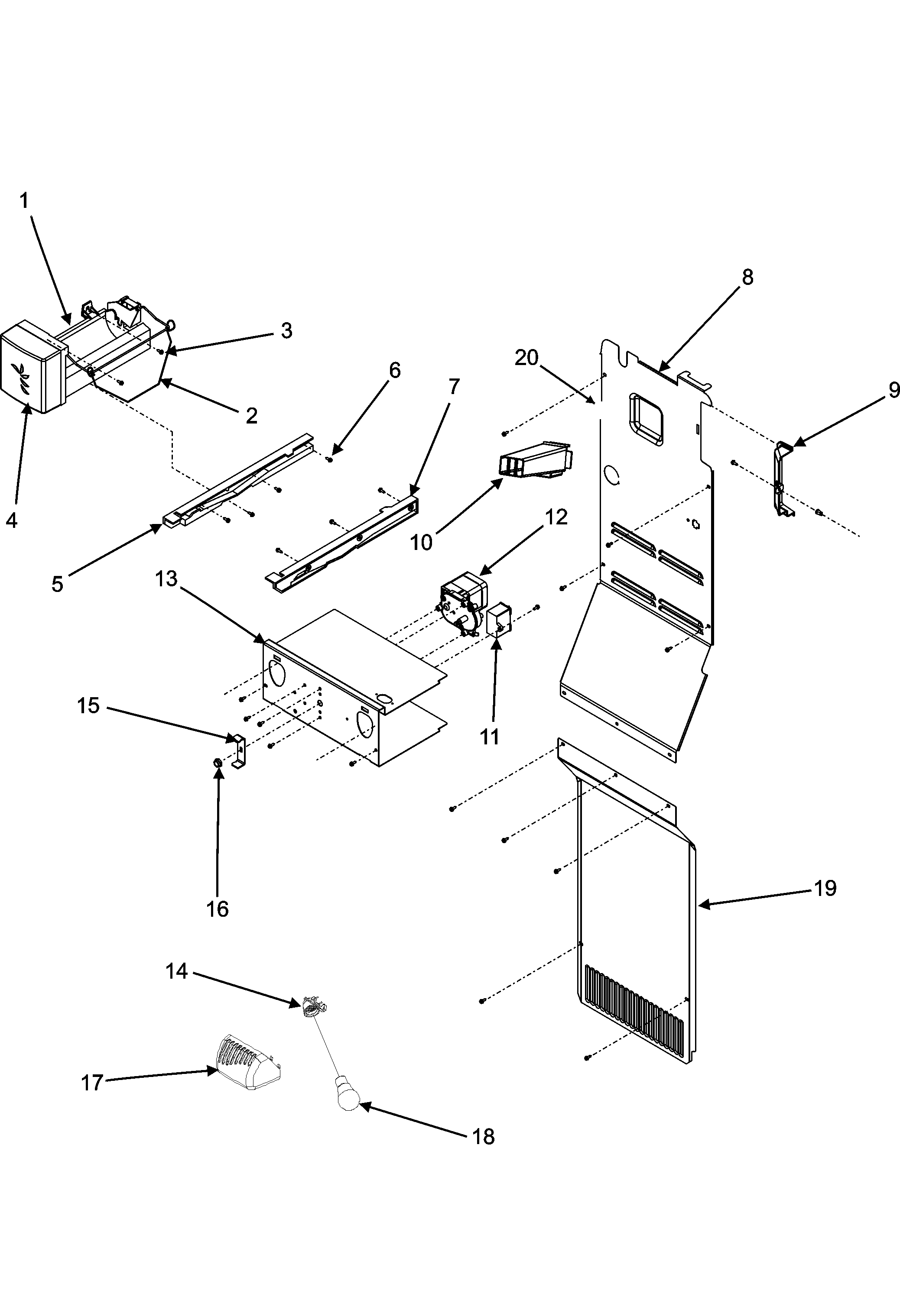 Admiral LSD2615HEW freezer compartment diagram