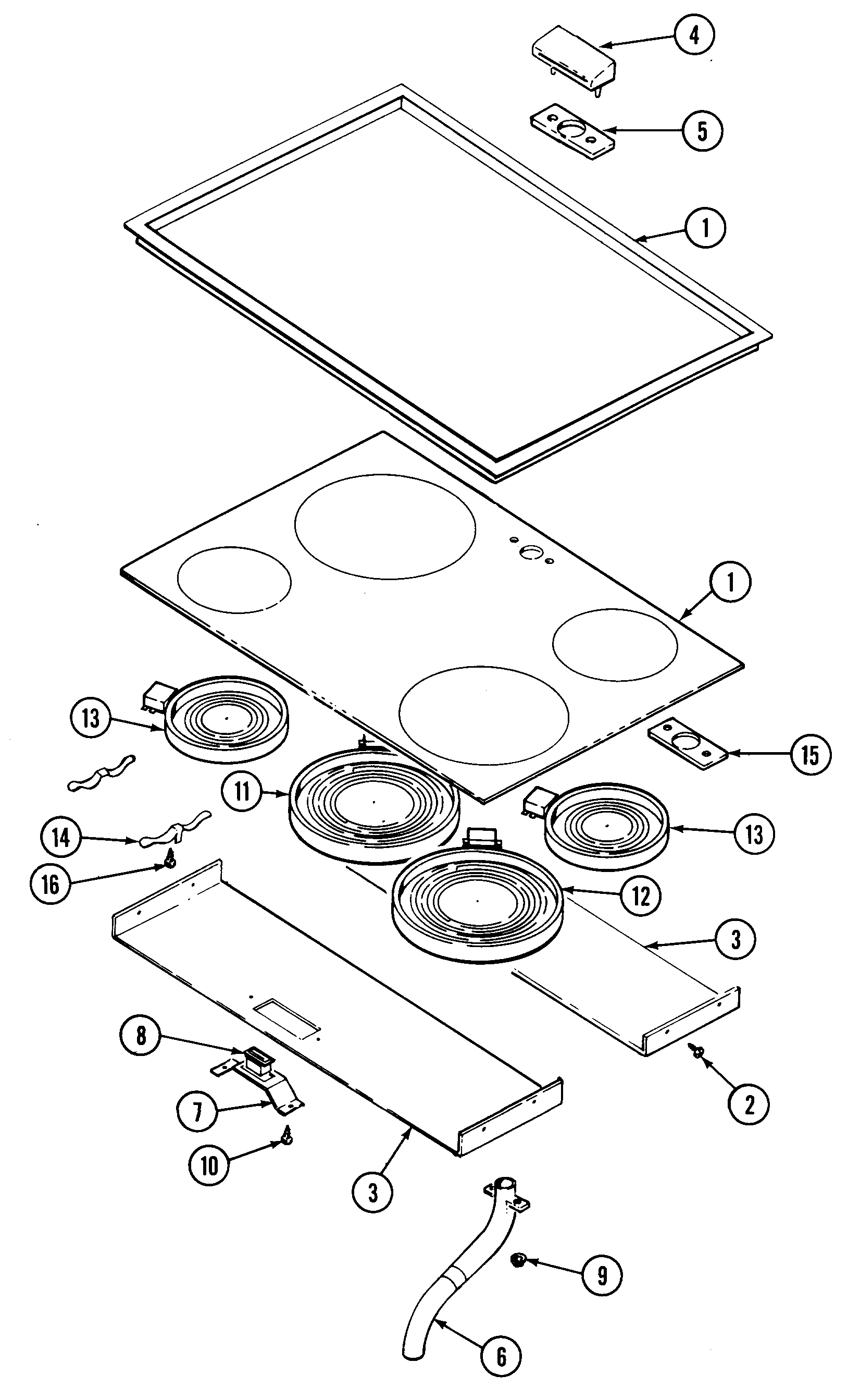 Jenn-Air SCE4340W top assy. diagram