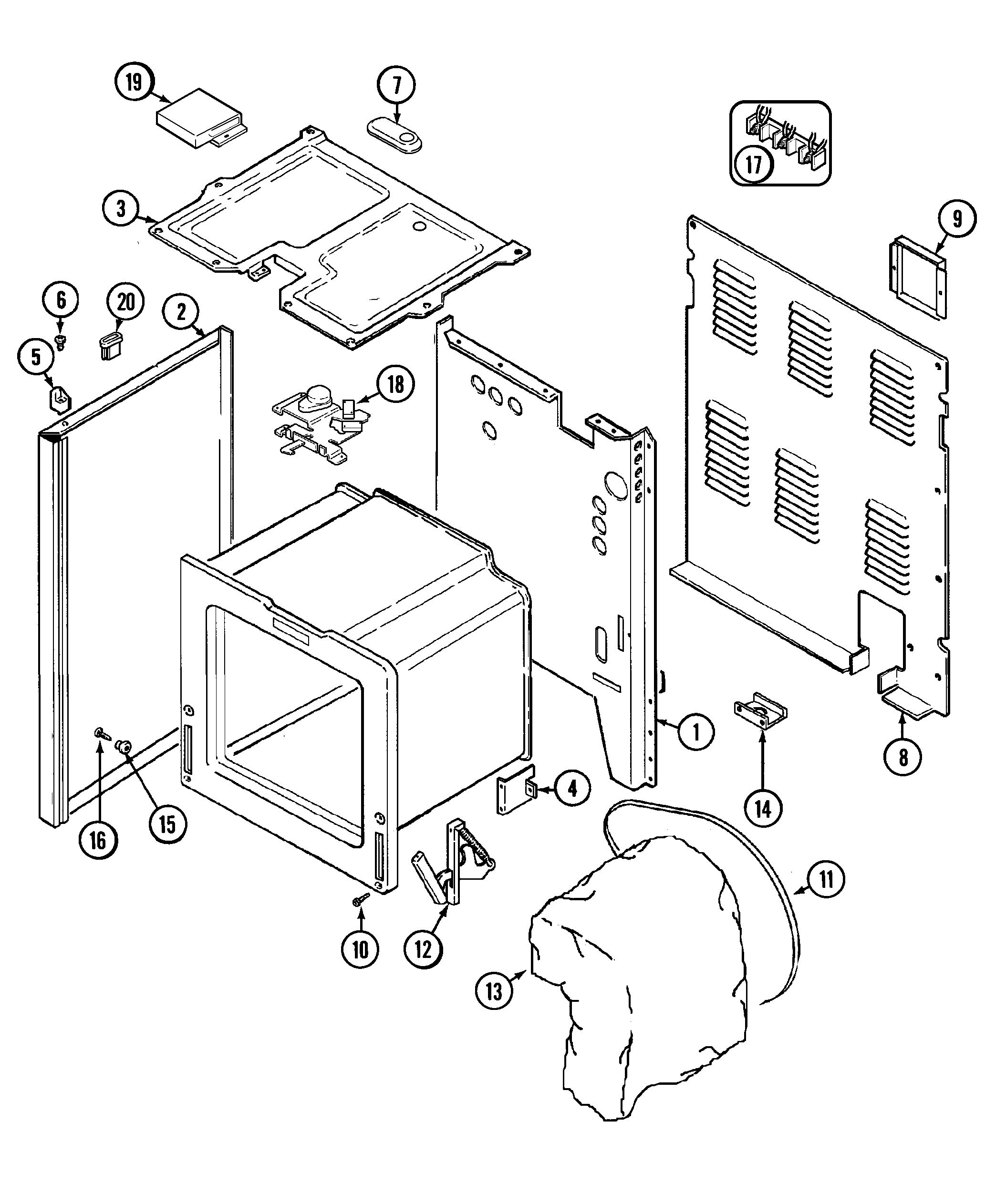 Maytag MER5550AAA body diagram