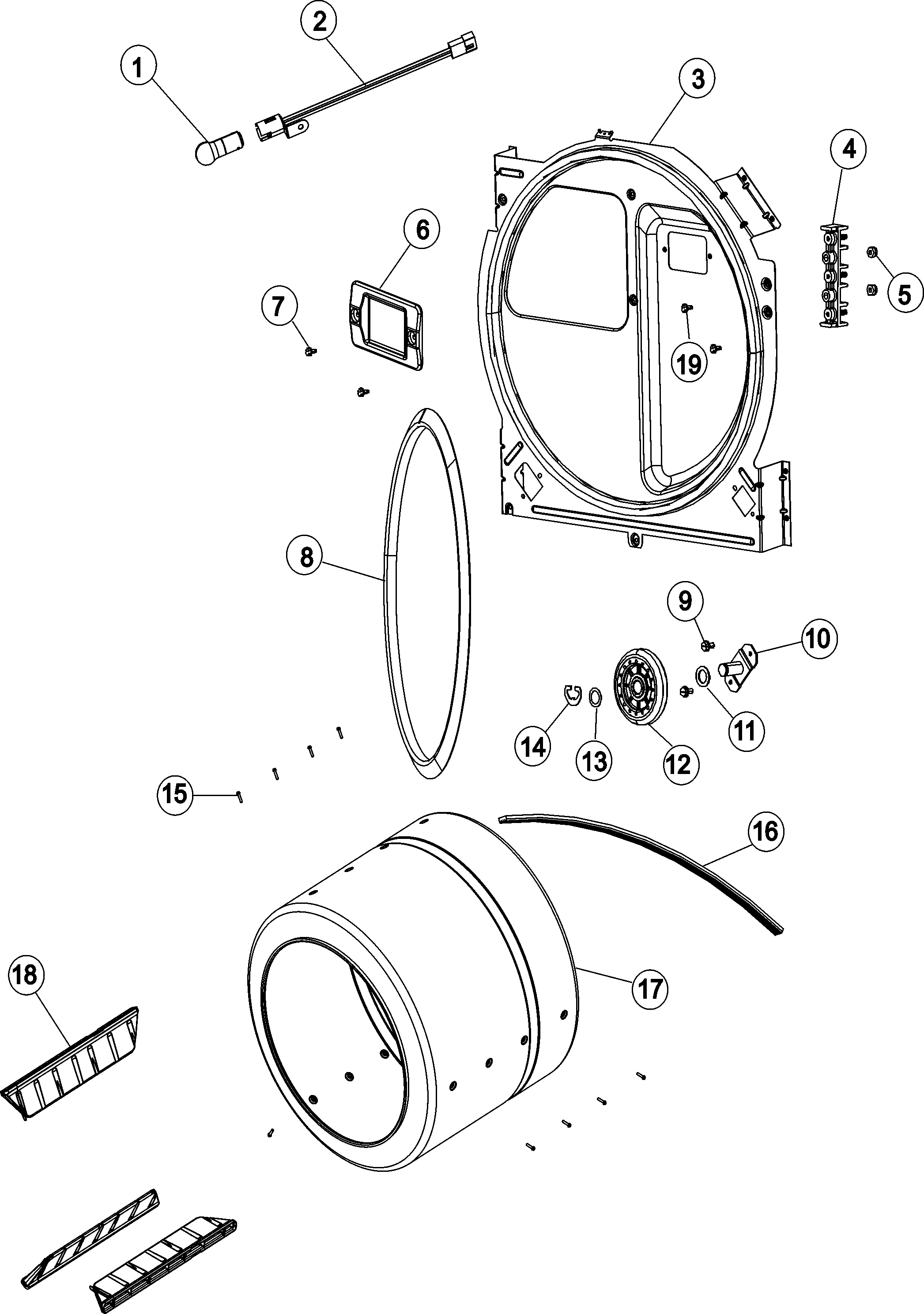 Magic Chef CYE3004AZW tumbler diagram