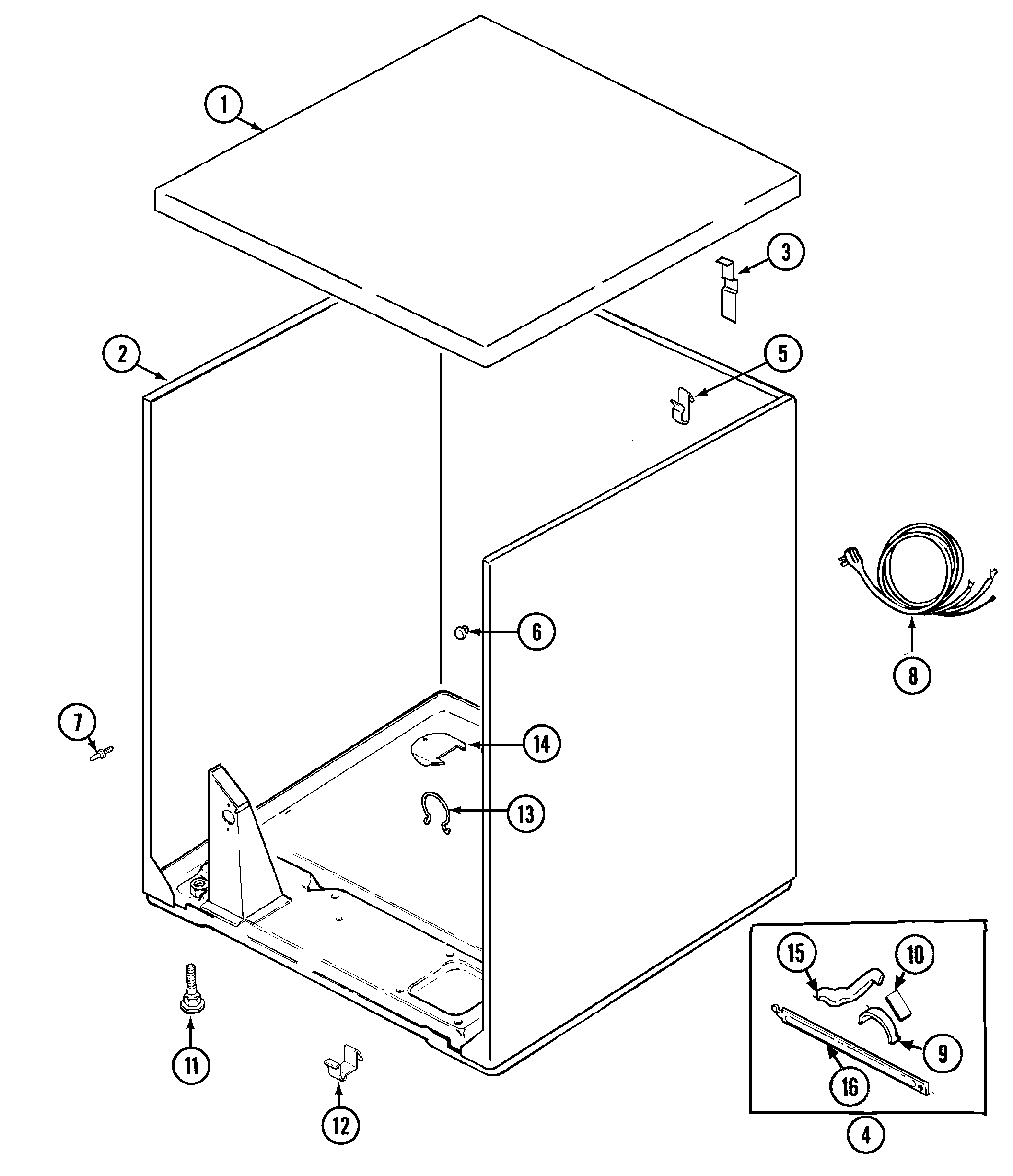 Maytag PYG2300AGW cabinet diagram
