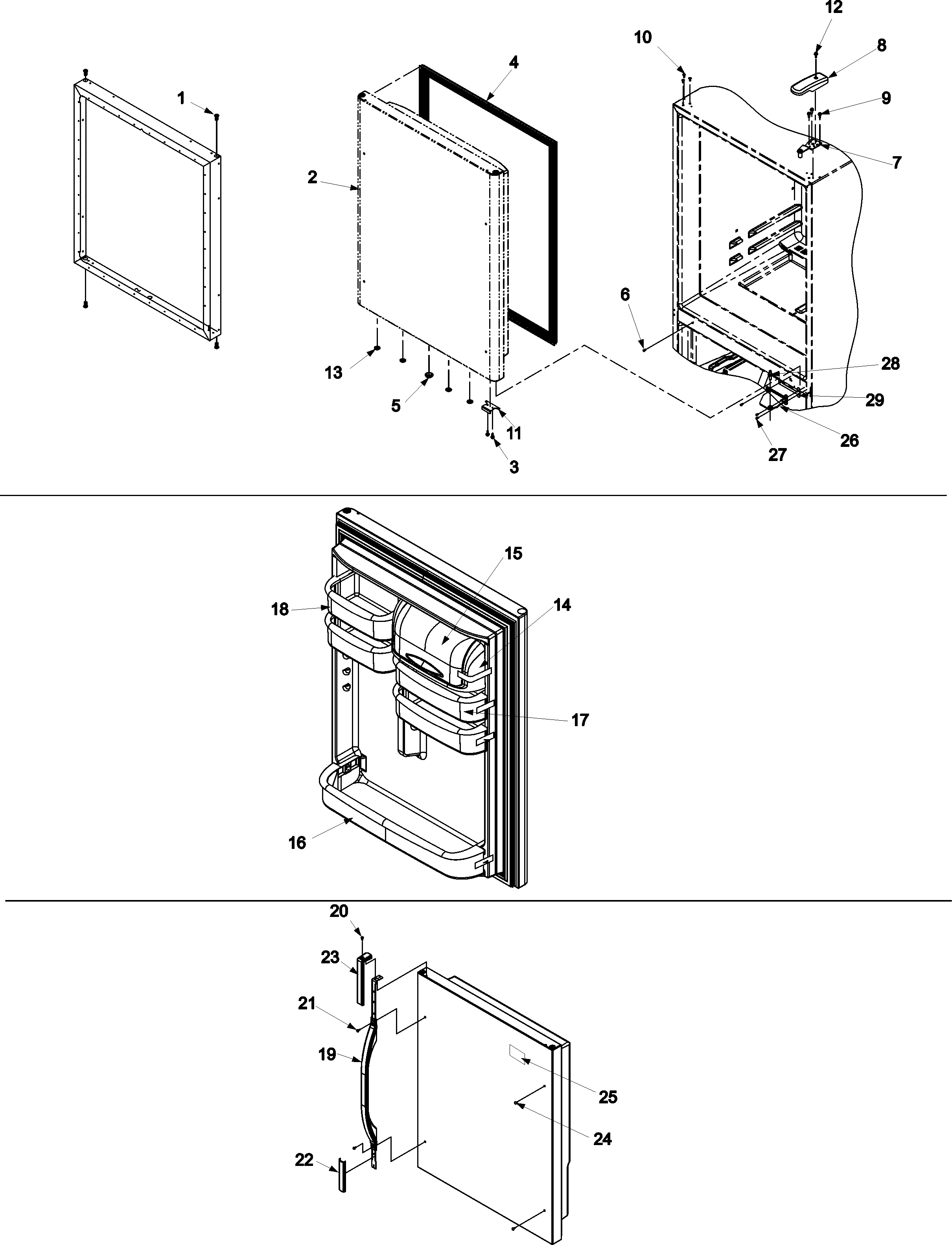 Kenmore 59666902300 refrigerator door diagram